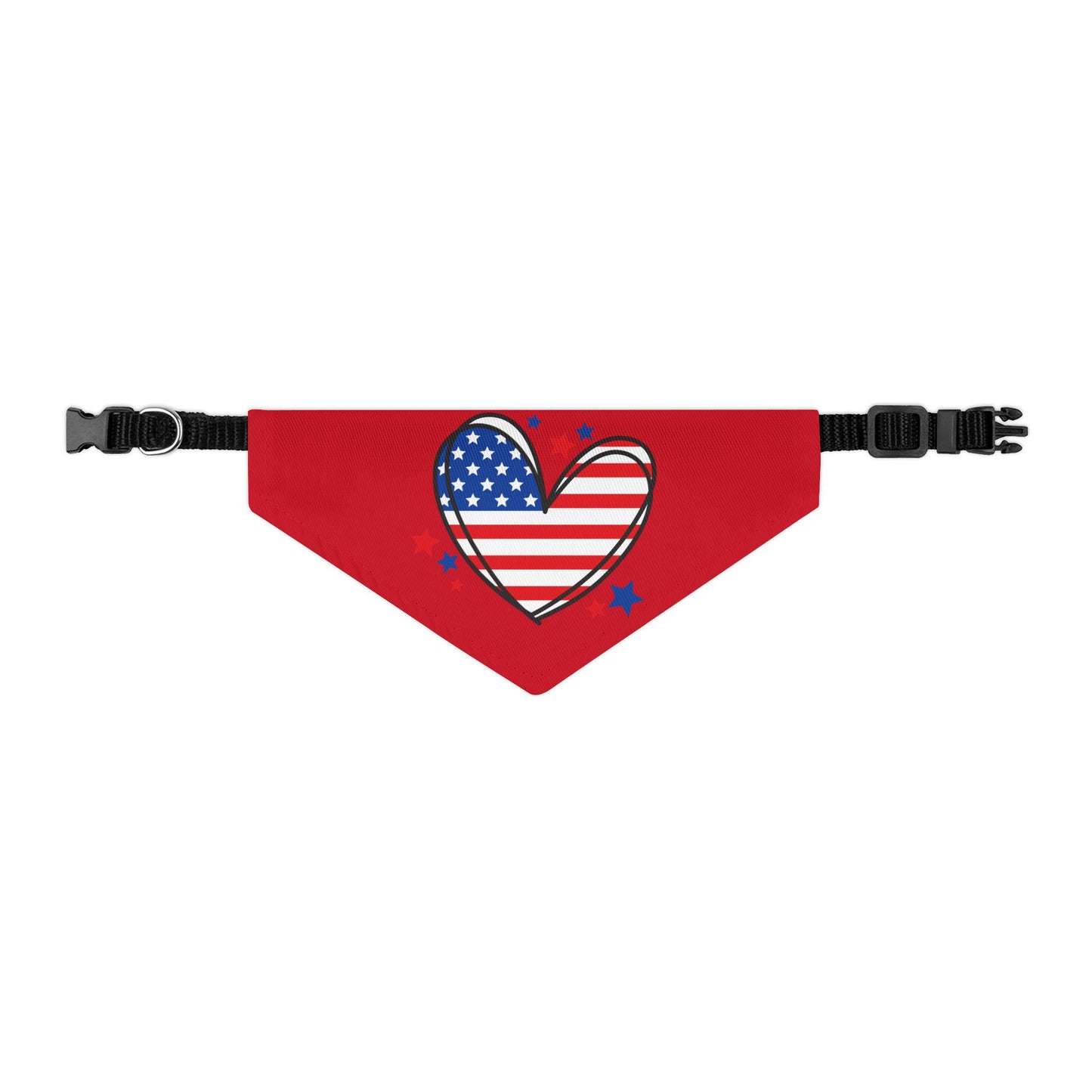 Princess Grace Patriotic Pet Bandana Collar USA Heart Design for Dogs