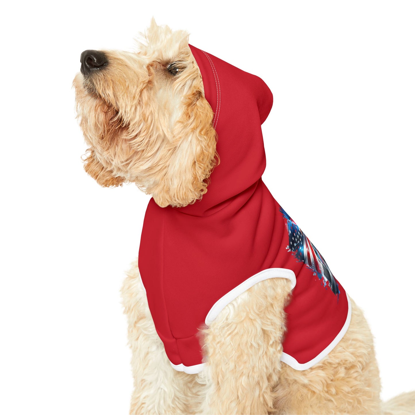 Princess Grace Patriotic Pet Hoodie with Truck and Eagle Design