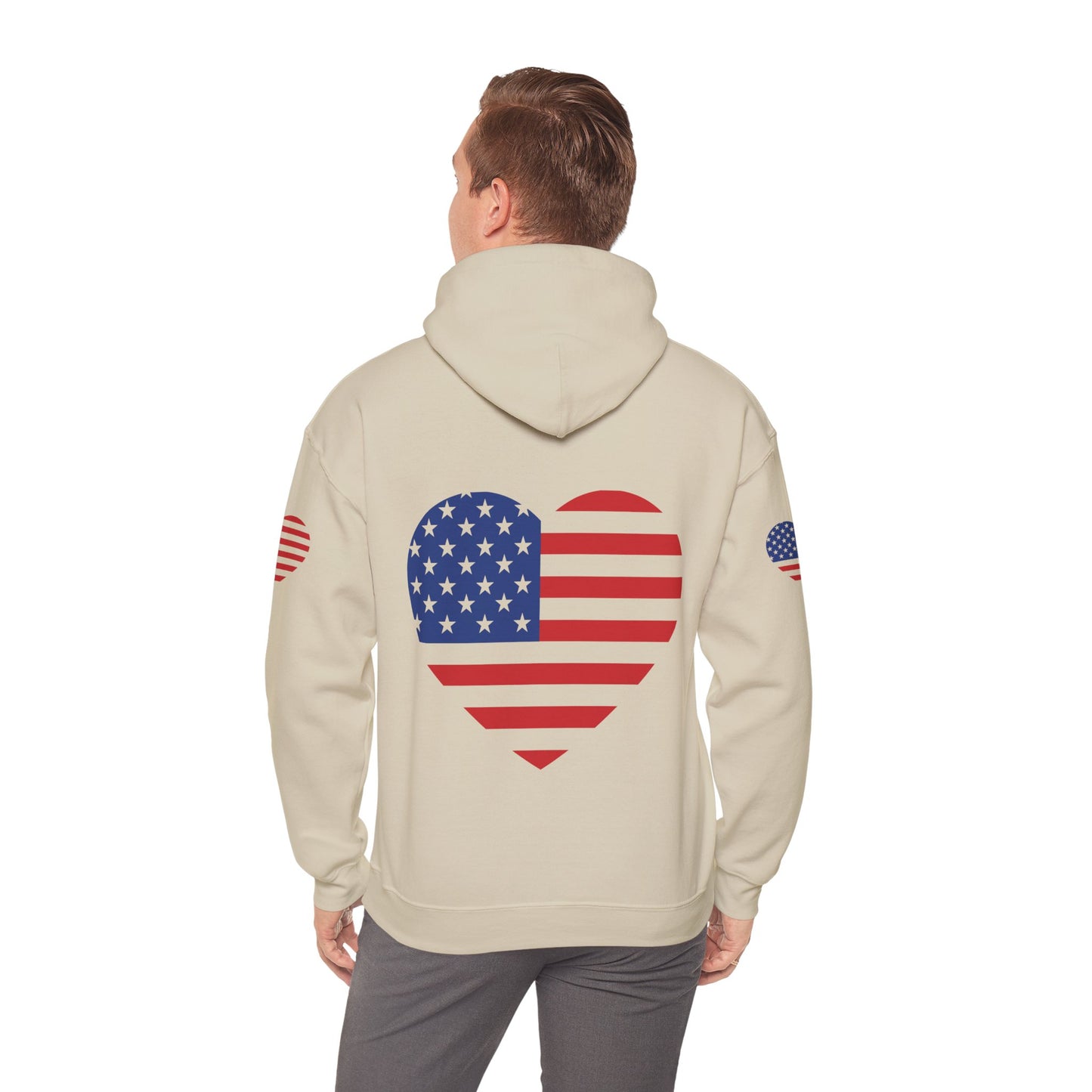 Princess Grace Patriotic Heart Design Unisex Hoodie Perfect for Holidays and Celebrations