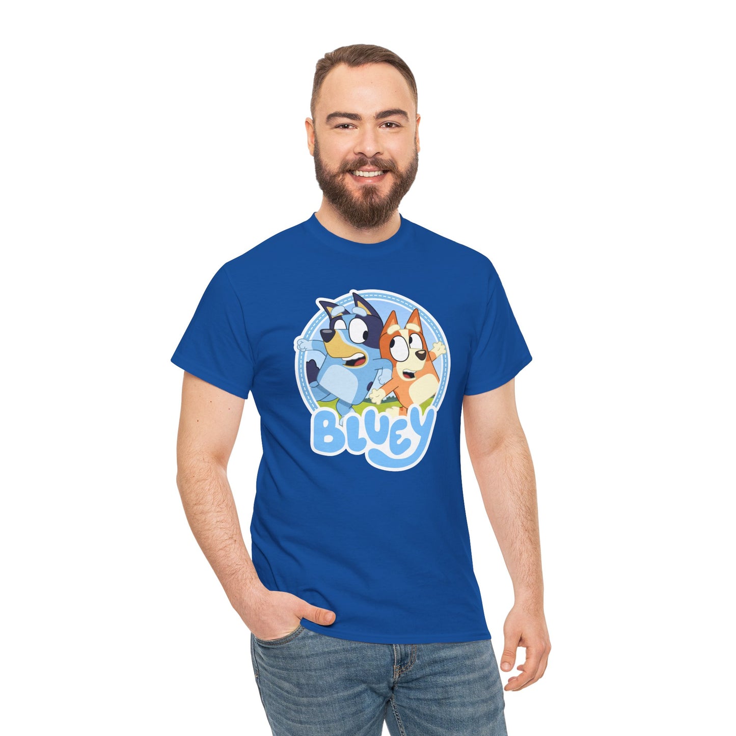 Princess Grace Bluey Fun Unisex Heavy Cotton Tee Perfect Gift for Kids and Cartoon Lovers