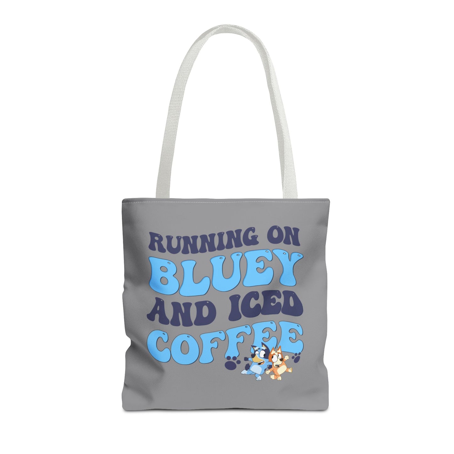 Princess Grace Running on Bluey and Iced Coffee Tote Bag Fun & Functional Everyday Bag