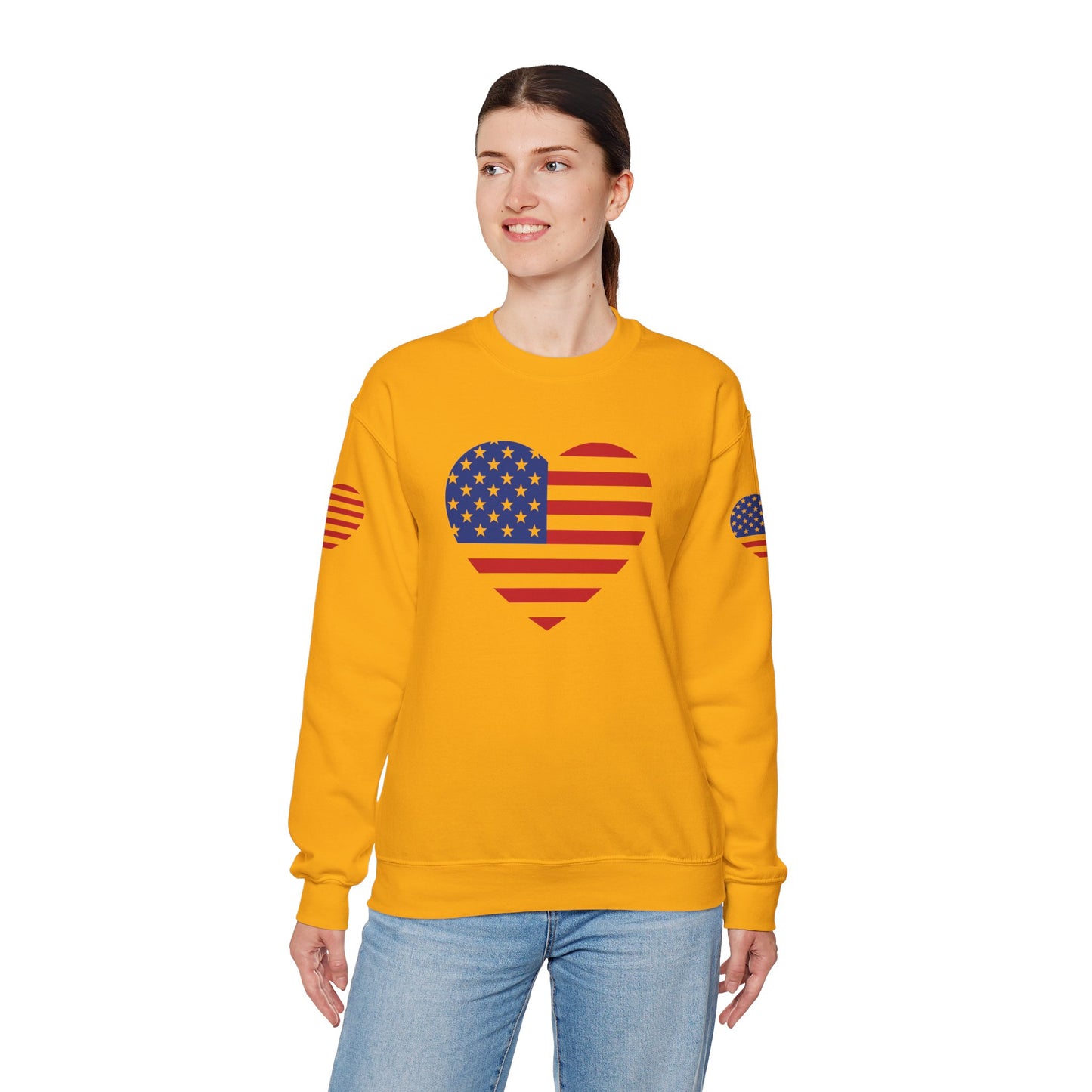 Princess Grace USA Heart Unisex Crewneck Sweatshirt Cozy American Pride