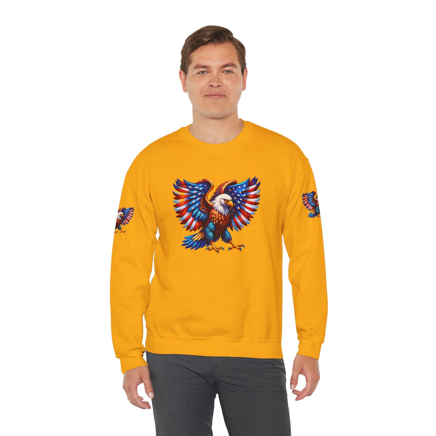 Princess Grace Eagle Wings Unisex Crewneck Sweatshirt Patriotic Graphic Pullover