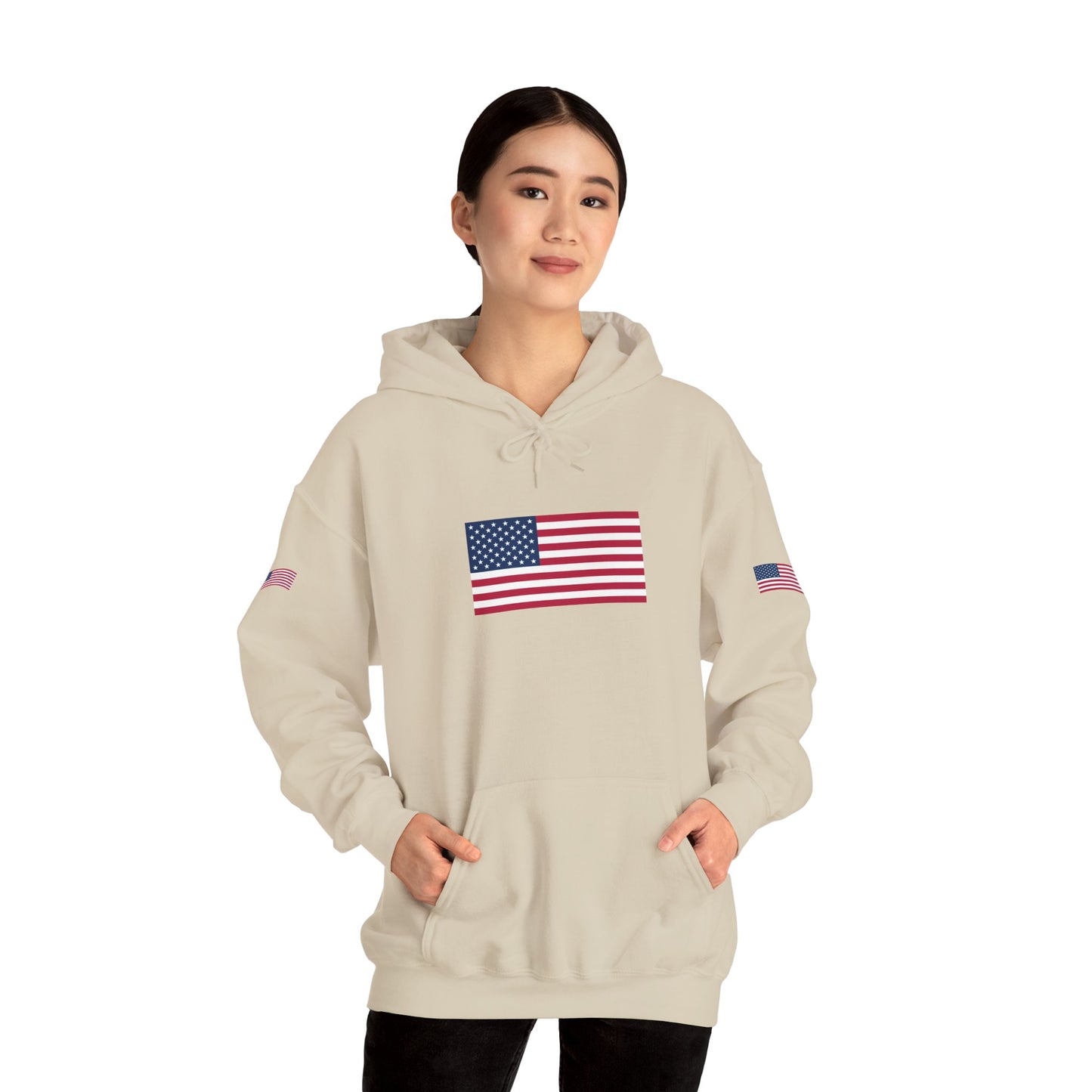 Princess Grace Patriotic American Flag Hoodie Unisex Heavy Blend Sweatshirt