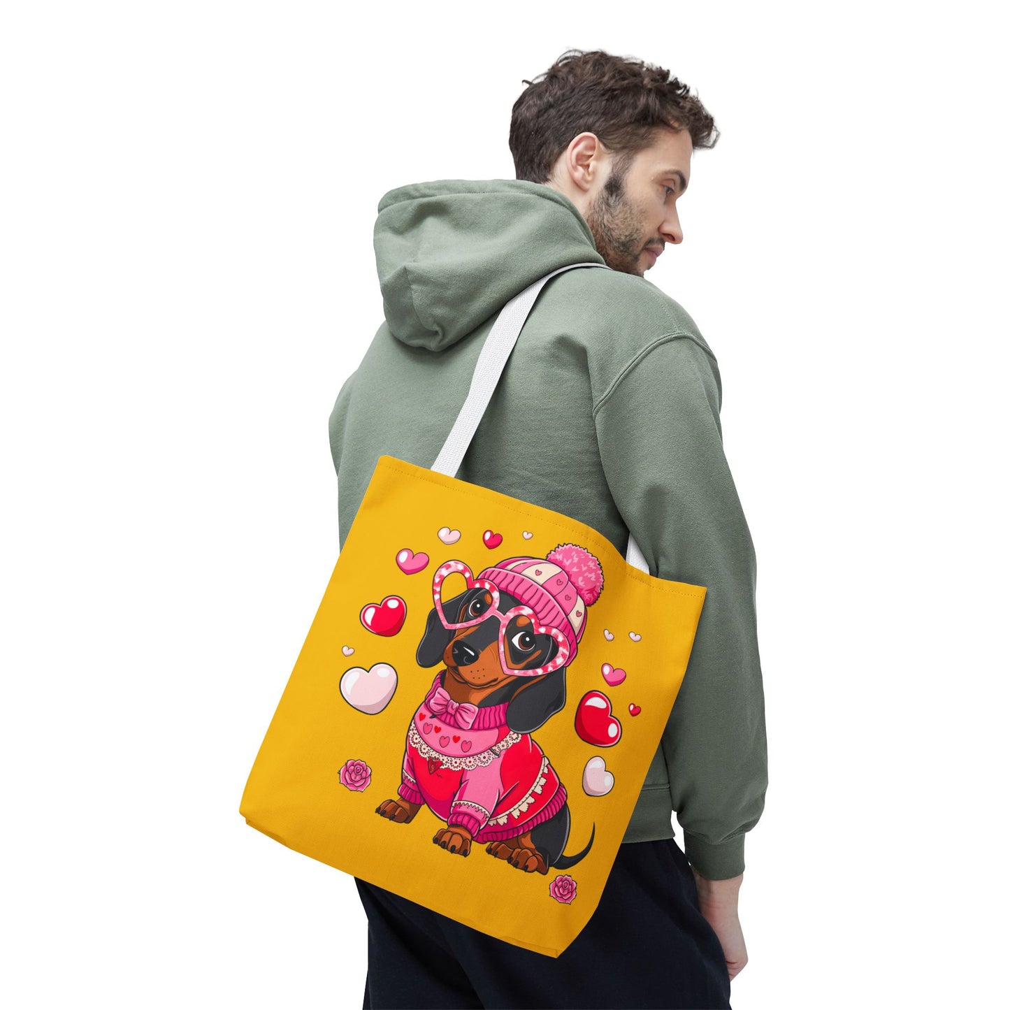 Princess Grace Adorable Dog-Themed Tote Bag for Pet Lovers Cute Valentine's Design
