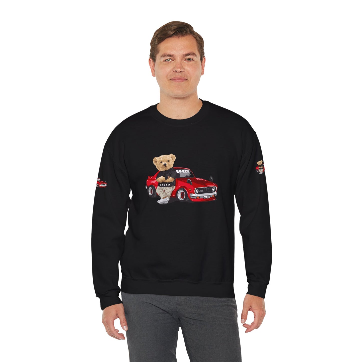 Princess Grace Cute Bear Vintage Car Sweatshirt Unisex Heavy Blend Crewneck