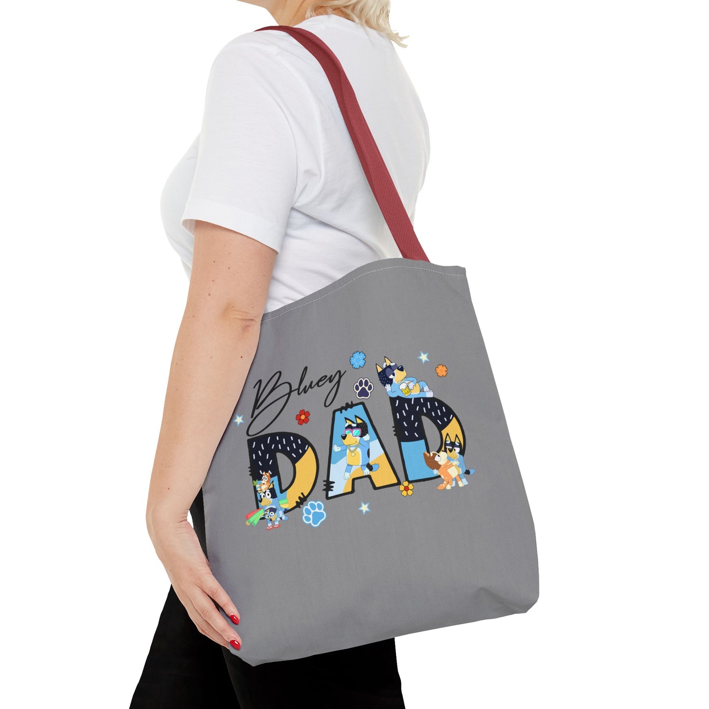 Princess Grace Bluey Dad Tote Bag Fun & Functional Gift for Dog Lovers