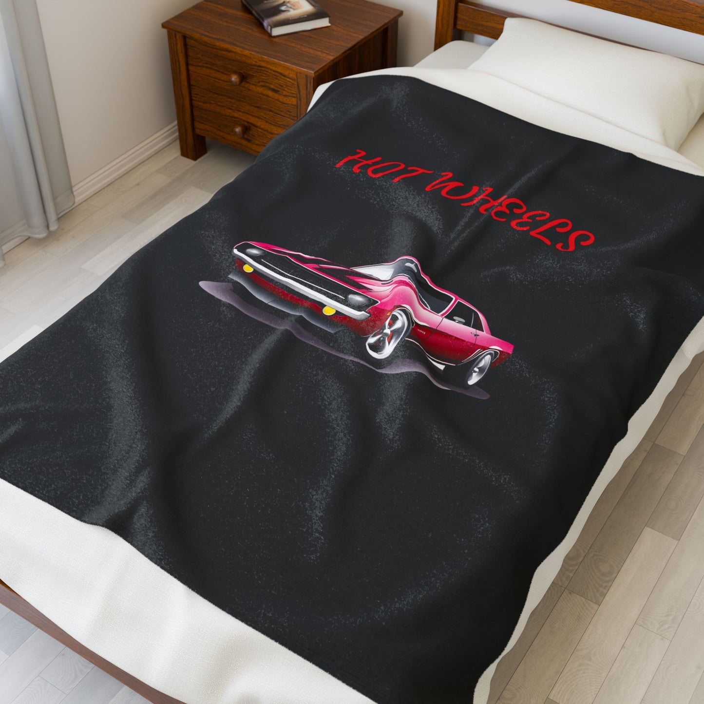 Princess Grace Hot Wheels Velveteen Plush Blanket Cozy Car Themed Throw for Enthusiasts