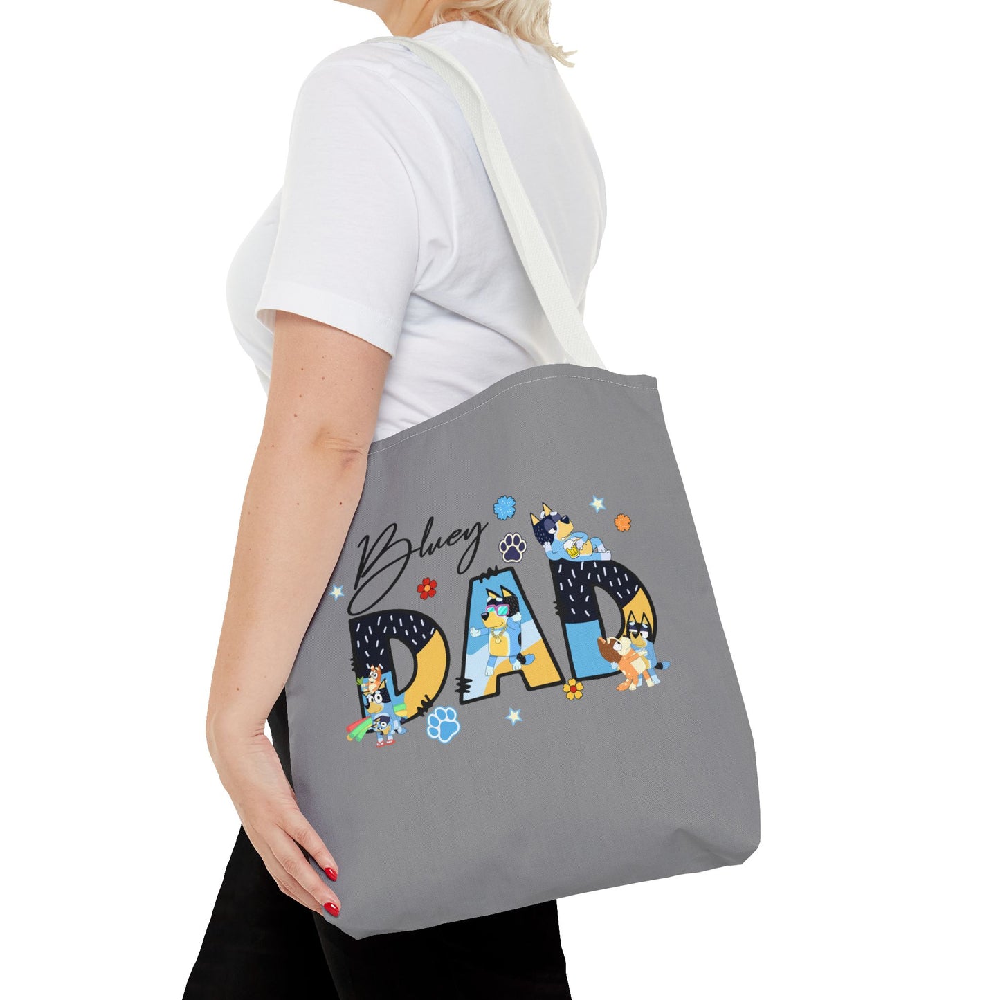 Princess Grace Bluey Dad Tote Bag Fun & Functional Gift for Dog Lovers
