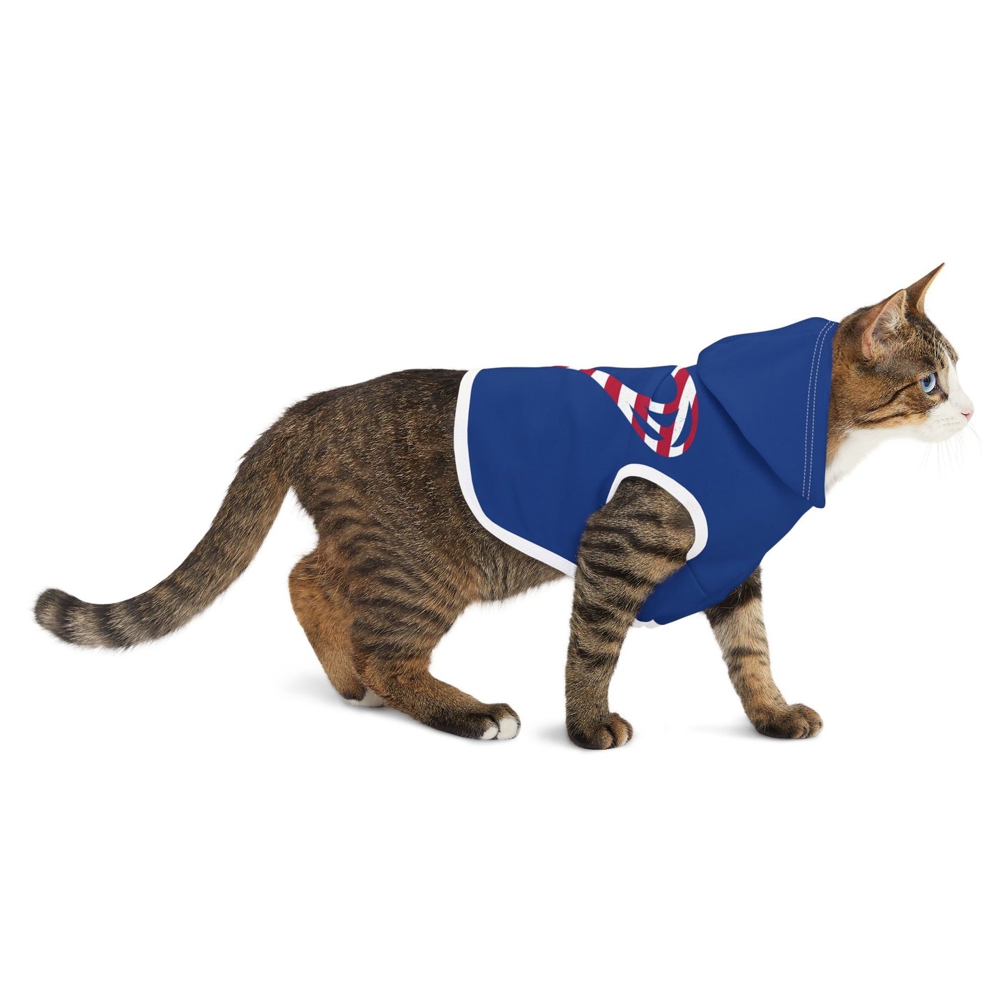 Princess Grace Patriotic Pet Hoodie Blue Heart Design for Dogs and Cats
