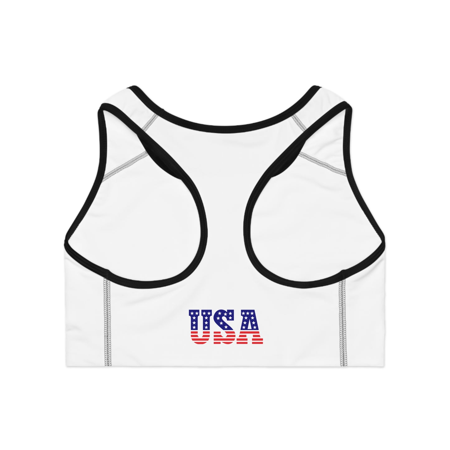 Princess Grace Patriotic Eagle Sports Bra USA Flag Design, Perfect for Workouts and Celebrations