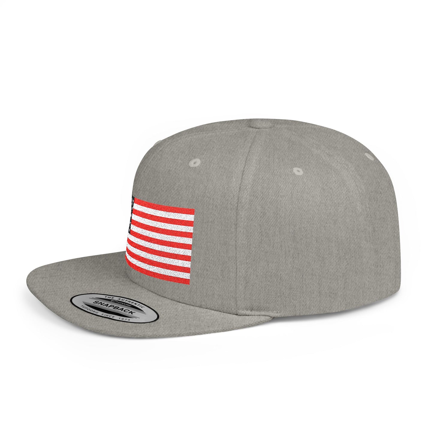 Princess Grace Patriotic Flat Bill Snapback Hat American Flag Design