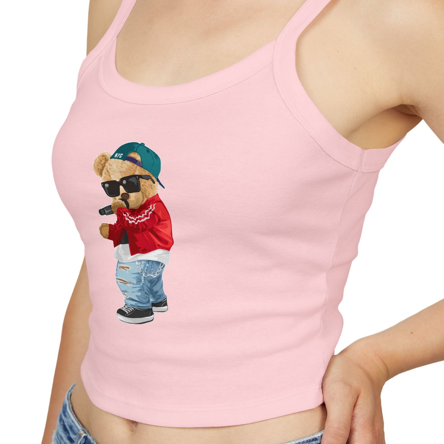 Princess Grace Cute Graphic Women's Spaghetti Strap Tank Top Trendy Bear Design