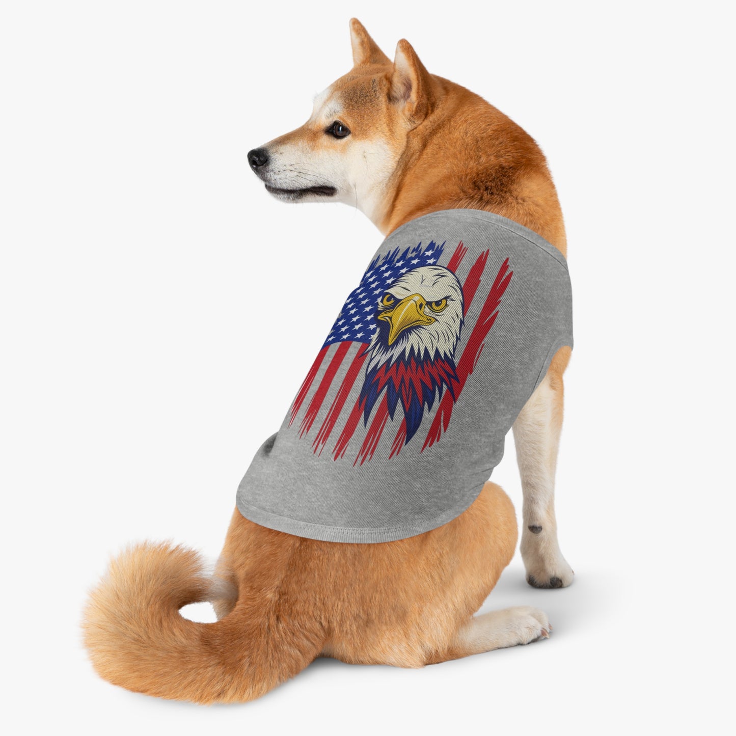 Princess Grace Patriotic Pet Tank Top Eagle American Flag Design for Dogs