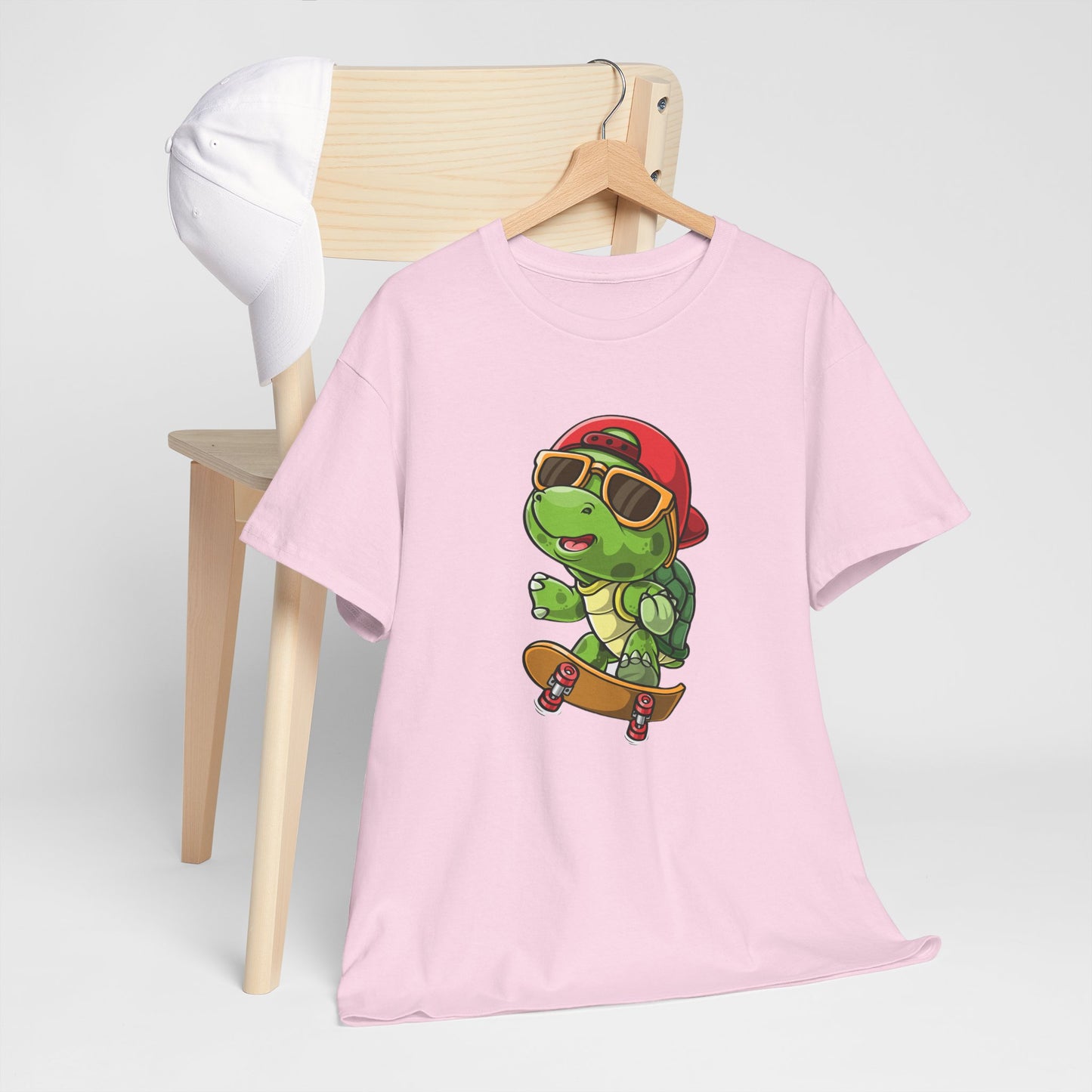 Princess Grace Cool Skateboarding Turtle Unisex Heavy Cotton Tee