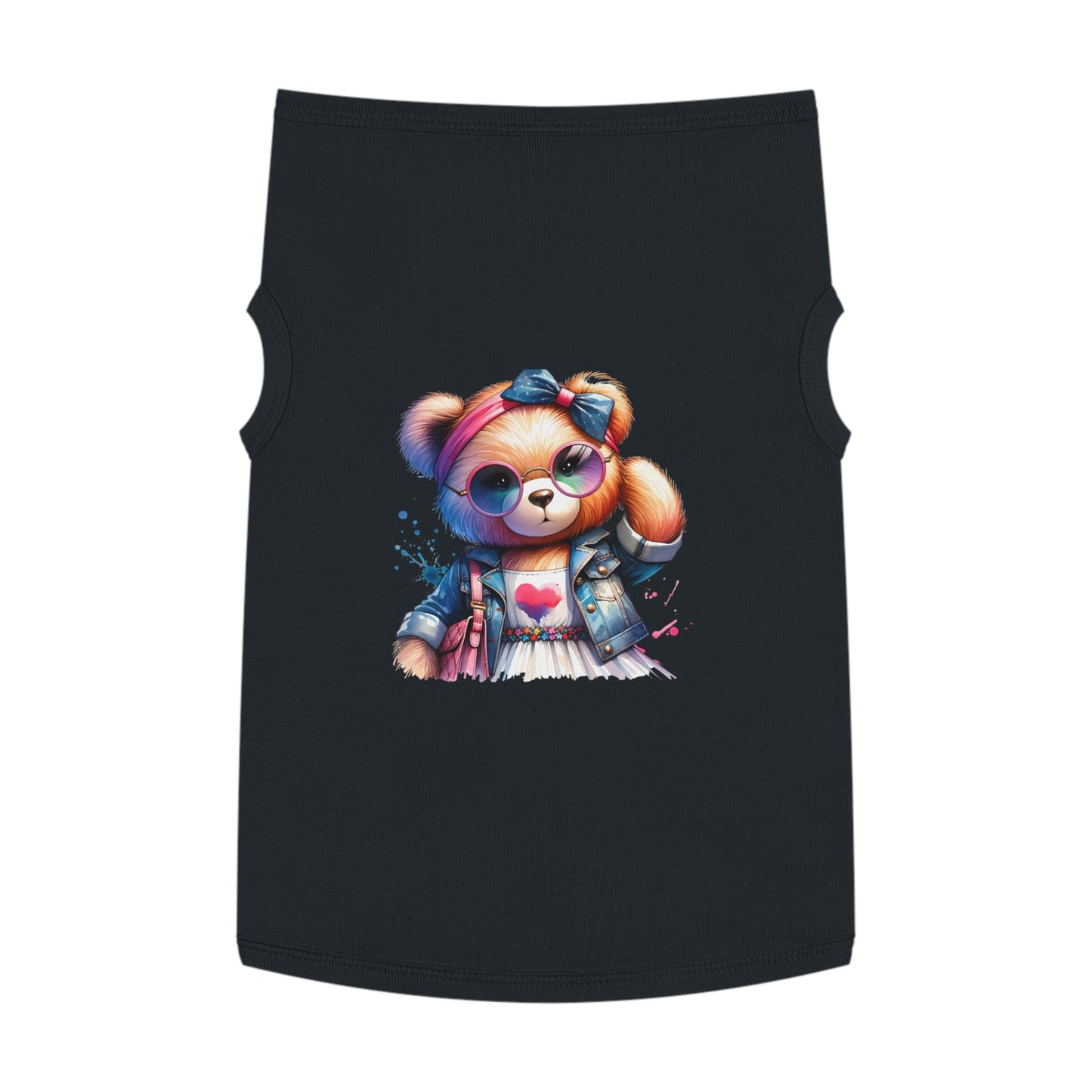 Princess Grace CUTE Bear Graphic Pet Tank Top Stylish and Fun Dog Apparel