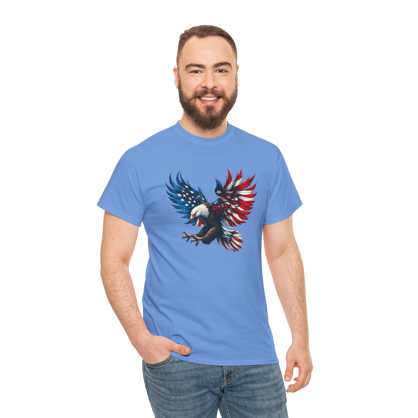 Princess Grace Patriotic Eagle Unisex Heavy Cotton Tee Bold USA Graphic Shirt