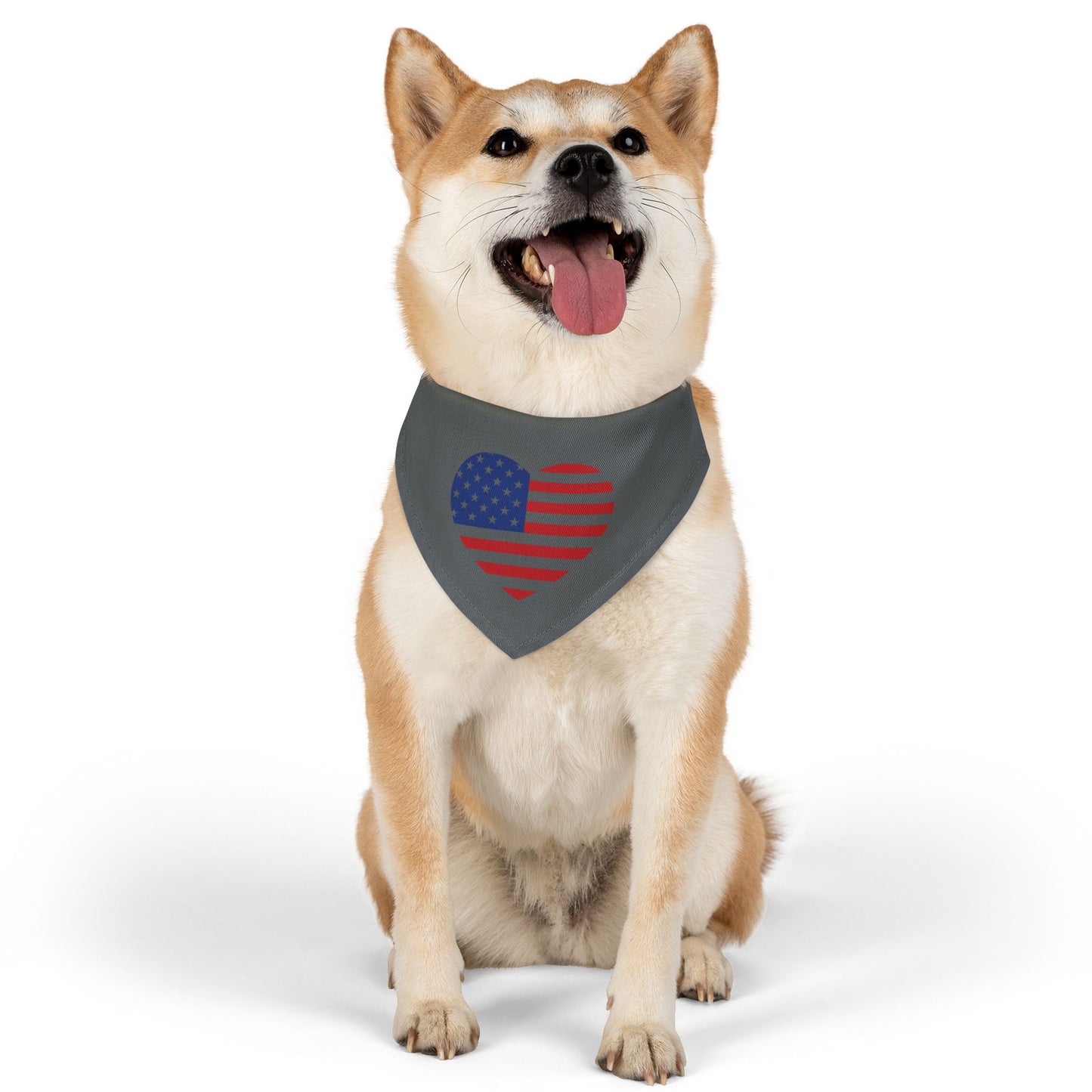 Princess Grace Patriotic Dog Bandana Collar Heart USA Design