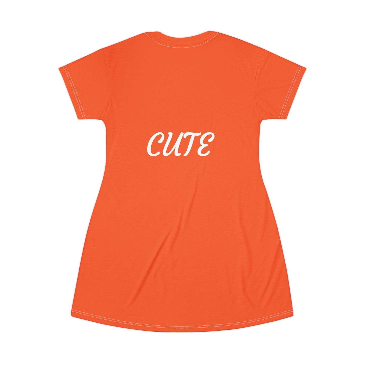 Princess Grace Cute Orange T-Shirt Dress for Casual Wear