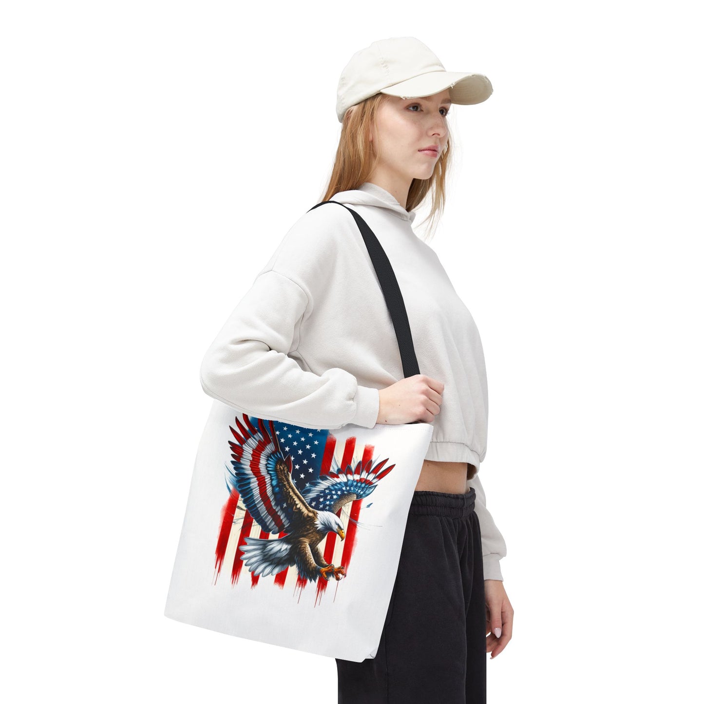 Princess Grace Patriotic Eagle Tote Bag USA Flag Design for Independence Day & Everyday Use