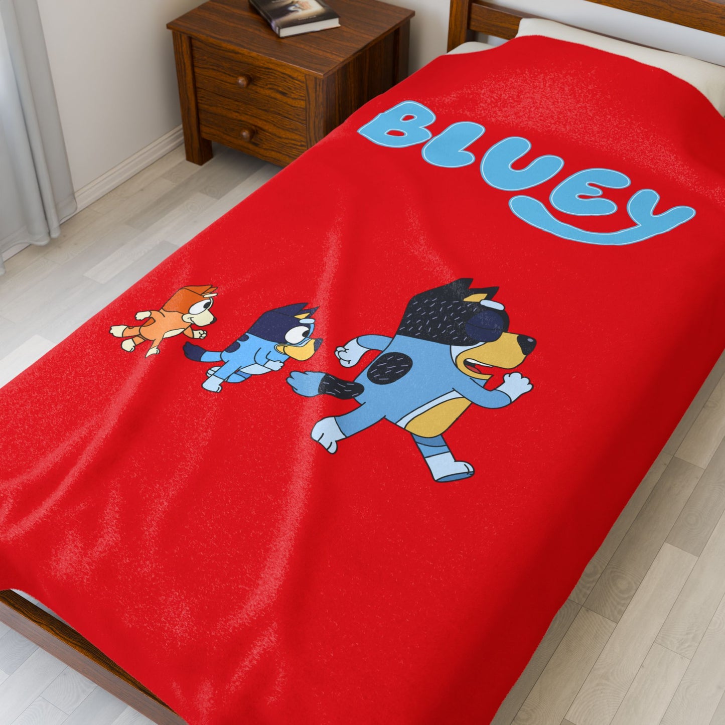 Princess Grace Bluey Velveteen Plush Blanket Cozy Kids Blanket for Playtime & Naptime
