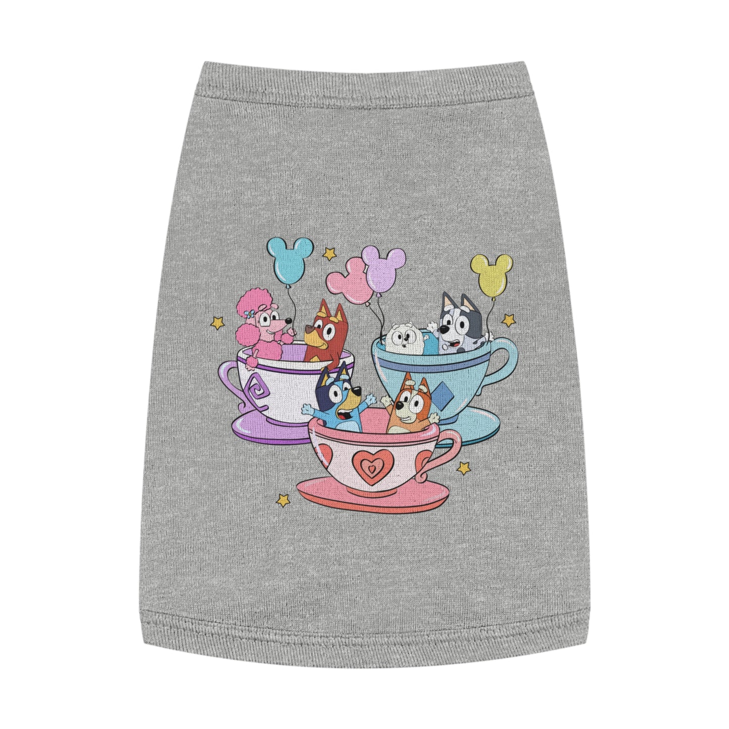 Princess Grace BLUEY Whimsical Pet Tank Top Tea Party Theme for Dog Lovers