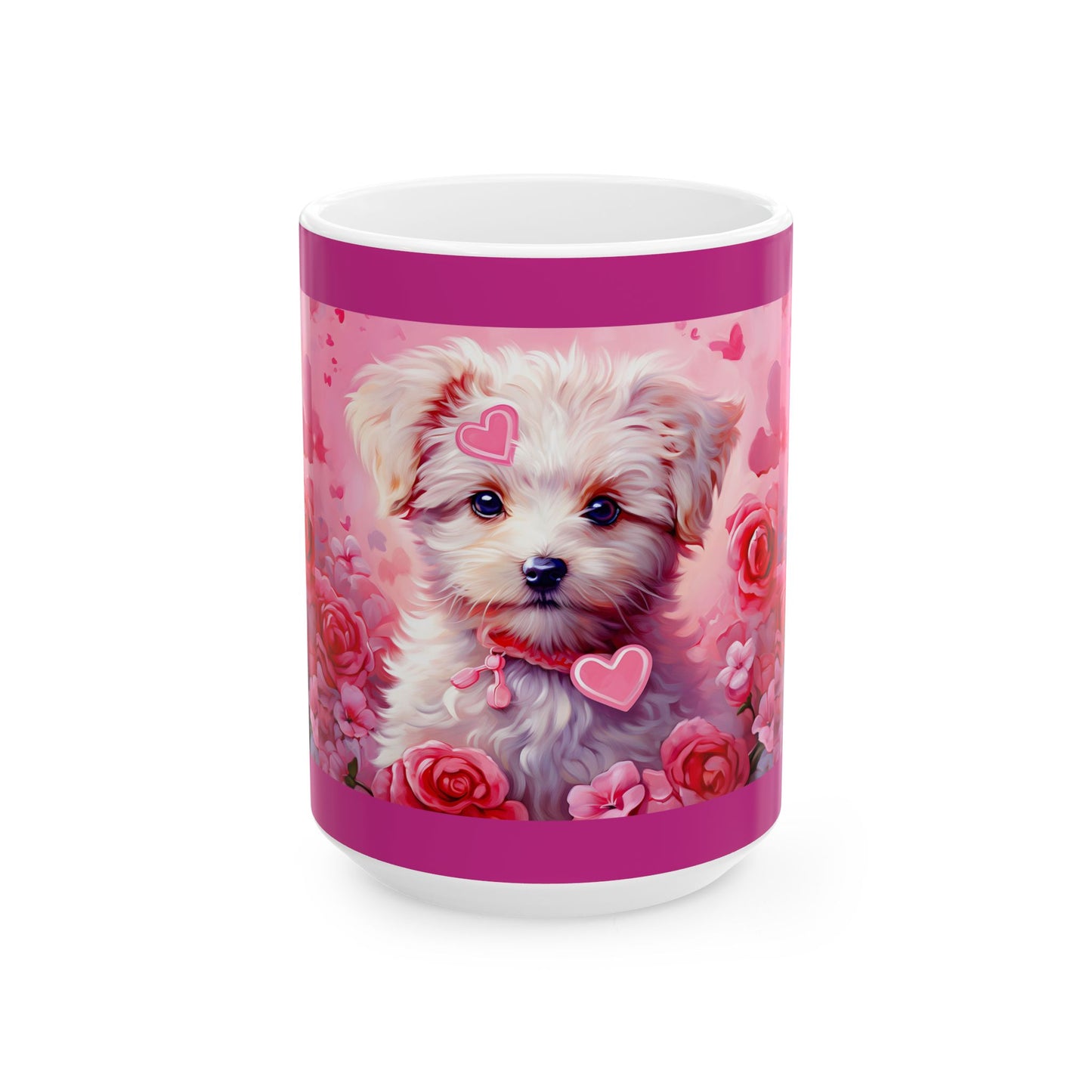 Princess Grace Cute Puppy Love Ceramic Mug Adorable Dog Design for Animal Lovers