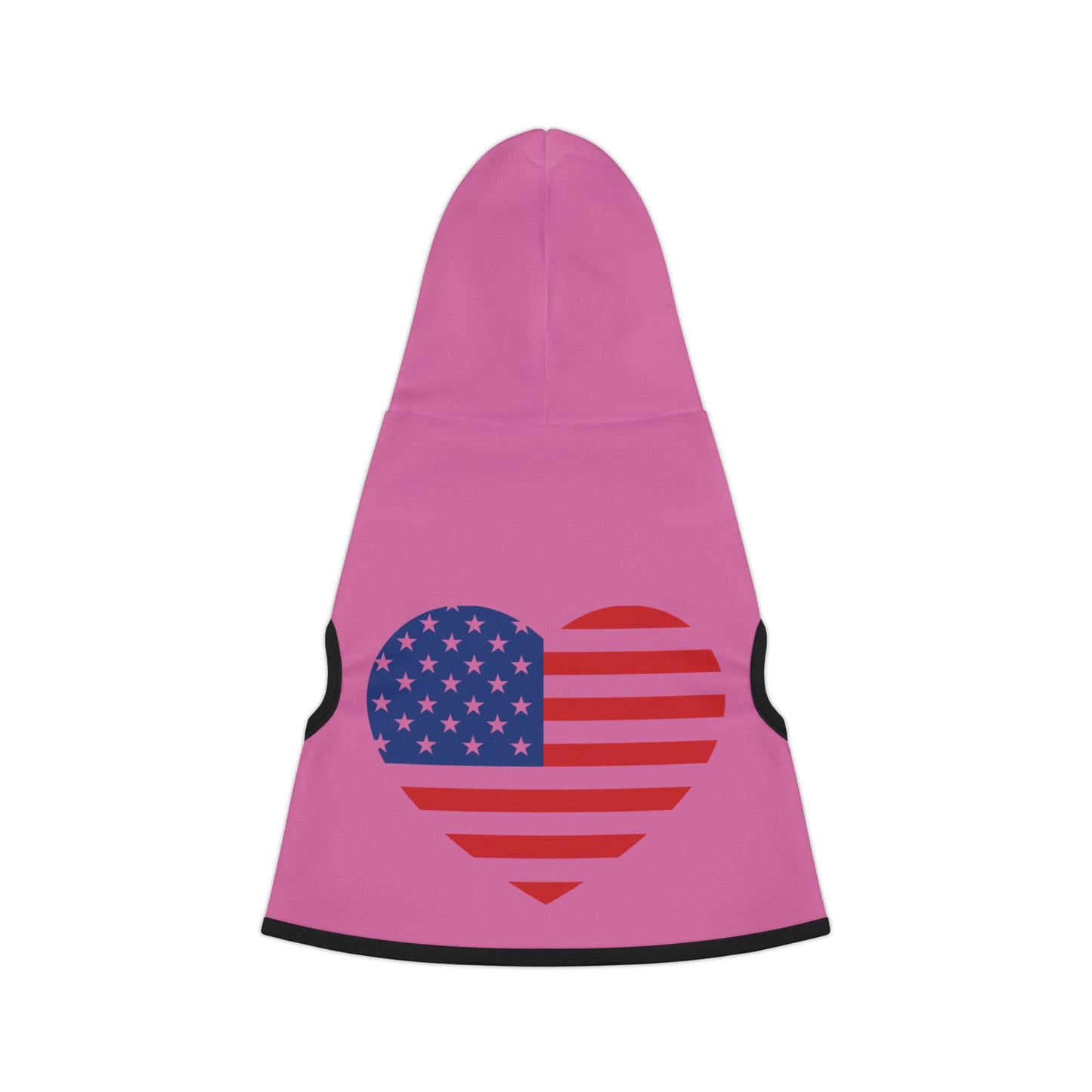 Princess Grace Patriotic Pet Hoodie Pink Heart American Flag Design