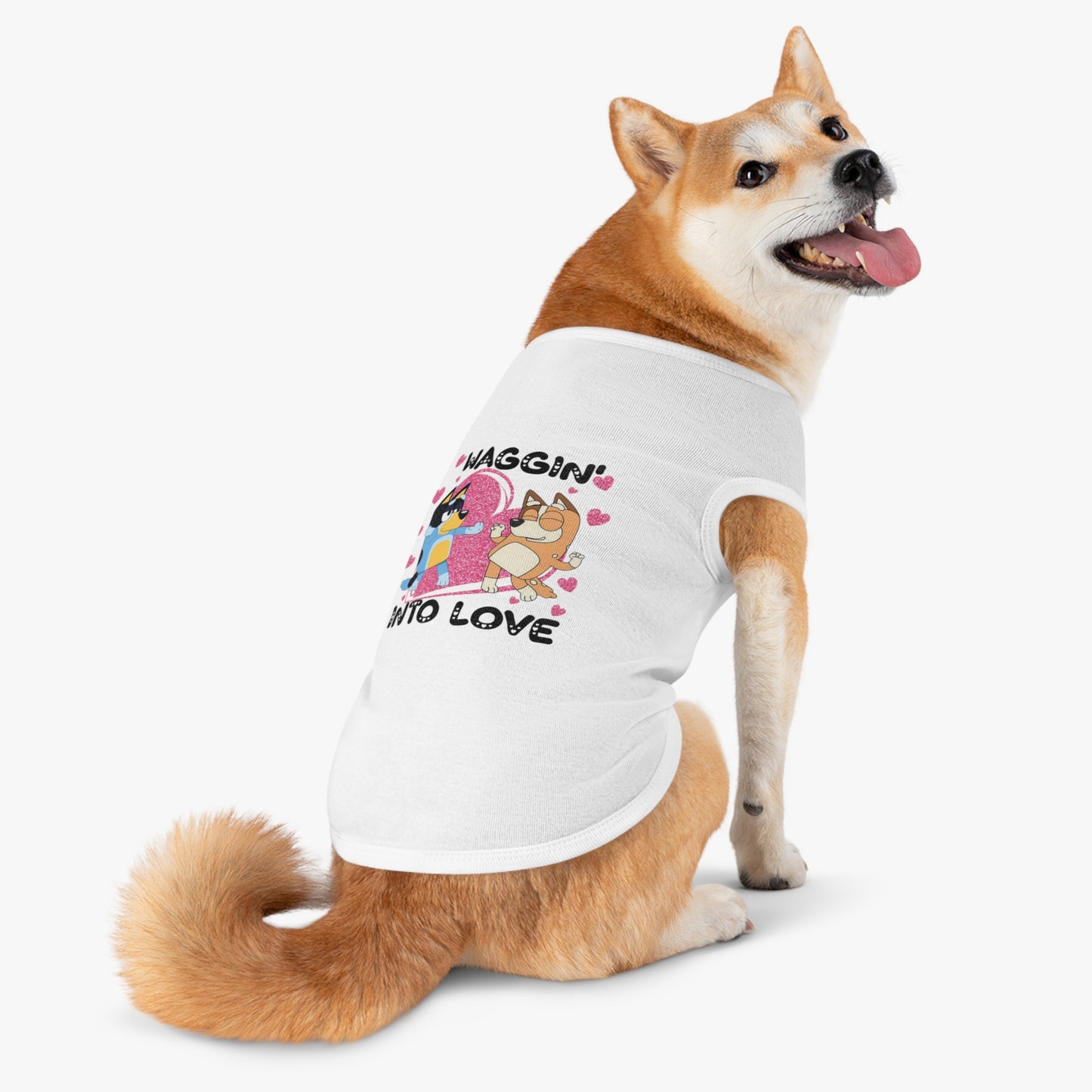 Princess Grace 'Waggin' Into Love Pet Tank Top Cute Dog Themed Apparel for Valentine’s Day