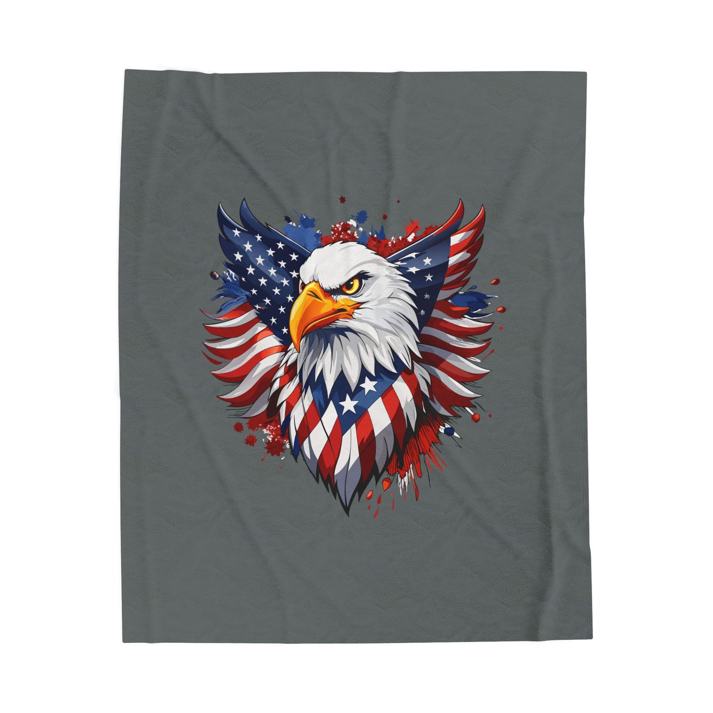 Princess Grace Patriotic Eagle Velveteen Plush Blanket Soft Throw for Independence Day Veterans Day, and All American Decor