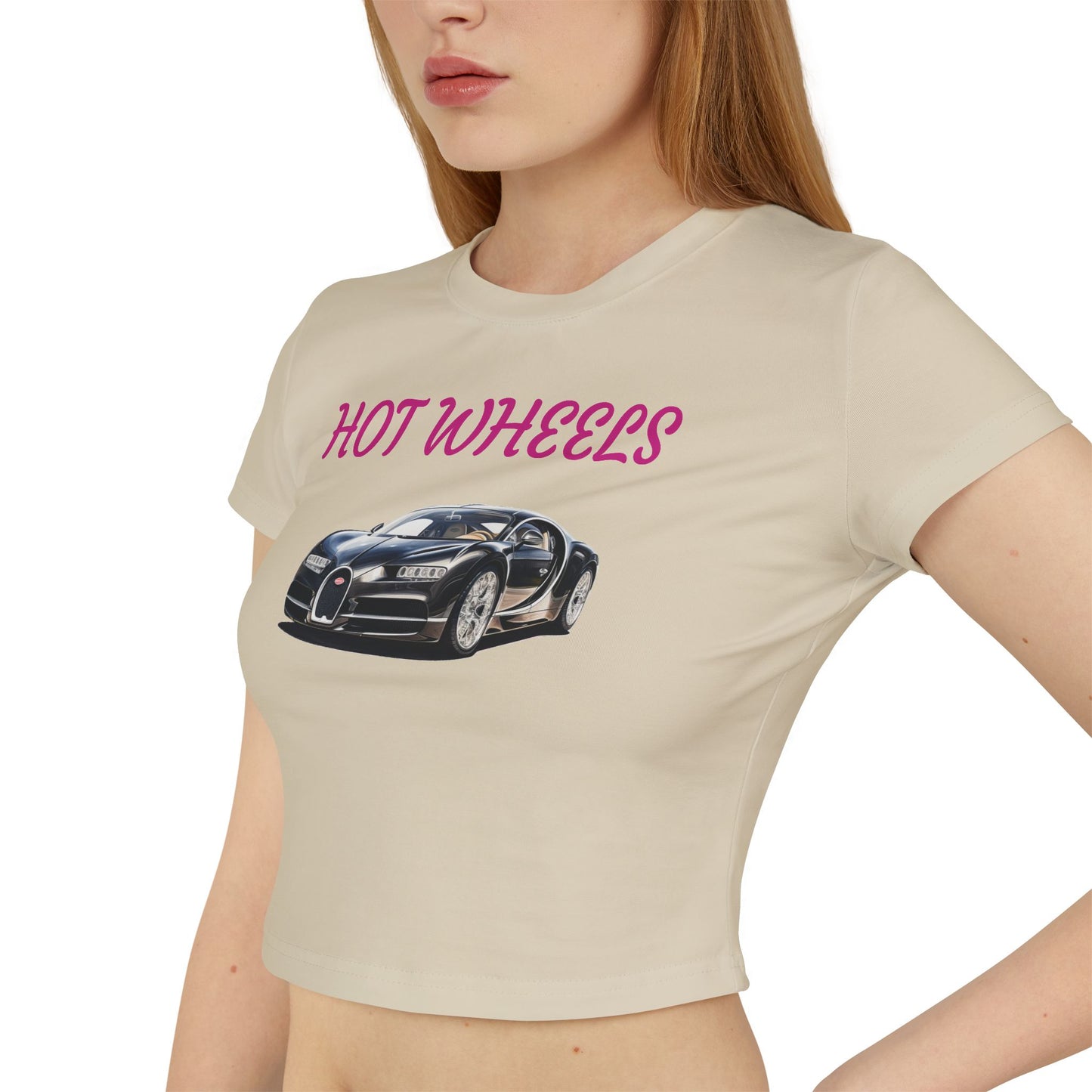 Princess Grace Hot Wheels Women's Baby Tee Cool Car Graphic Tee for Enthusiasts