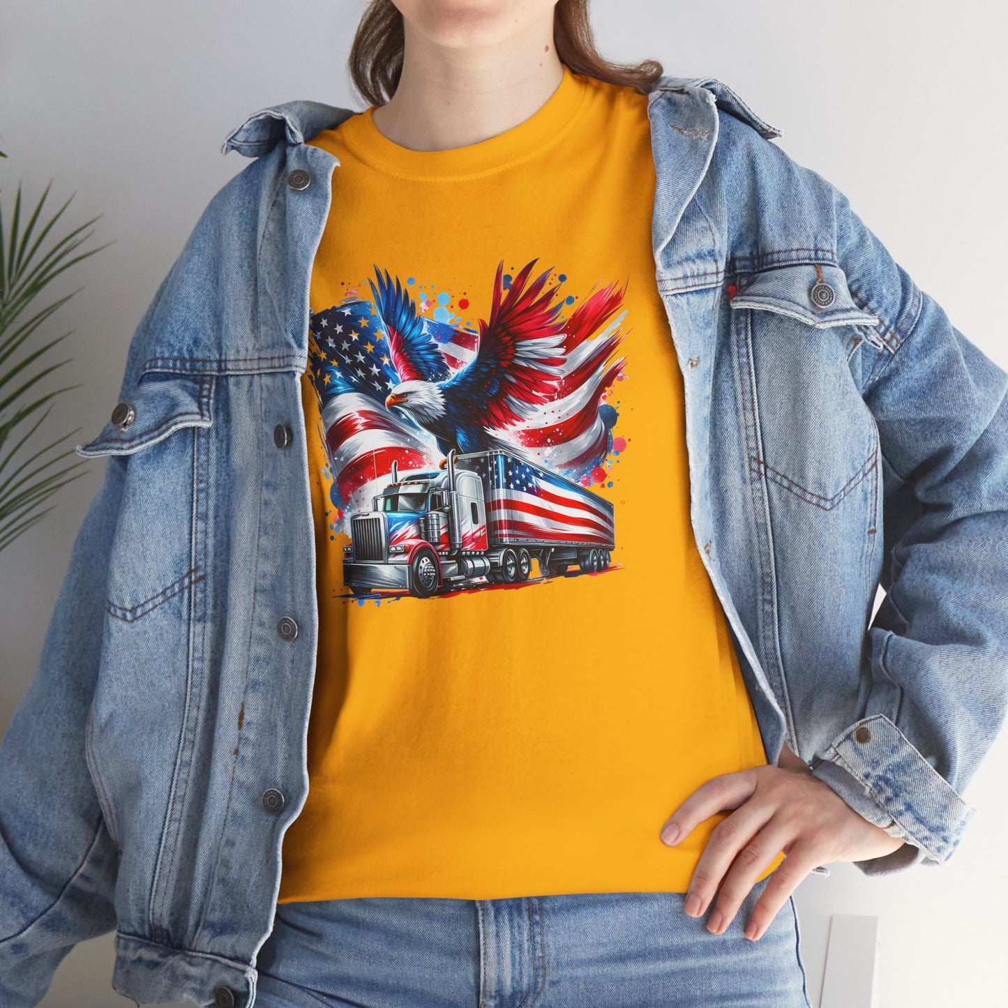 Princess Grace Patriotic Eagle Truck Unisex Heavy Cotton Tee