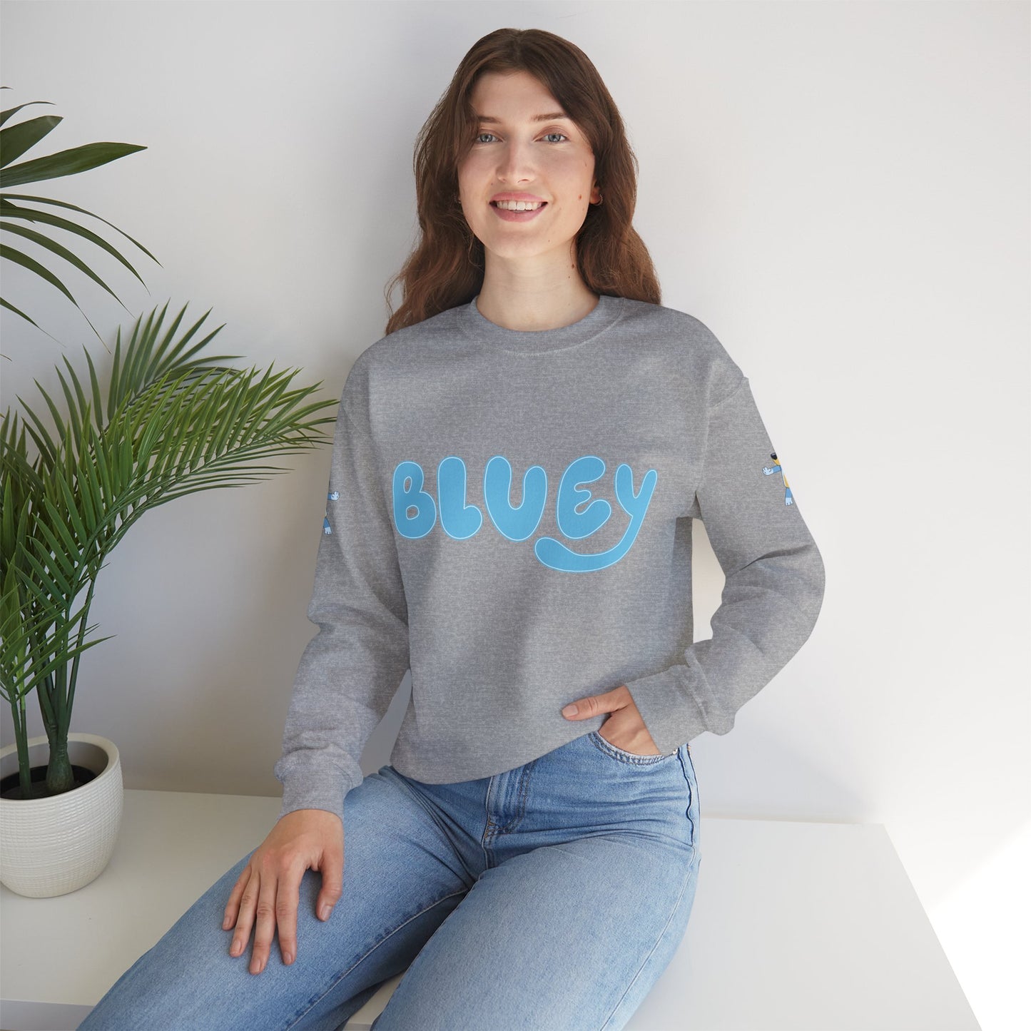 Princess Grace Bluey Unisex Crewneck Sweatshirt Cozy Cartoon Apparel for Kids and Adults