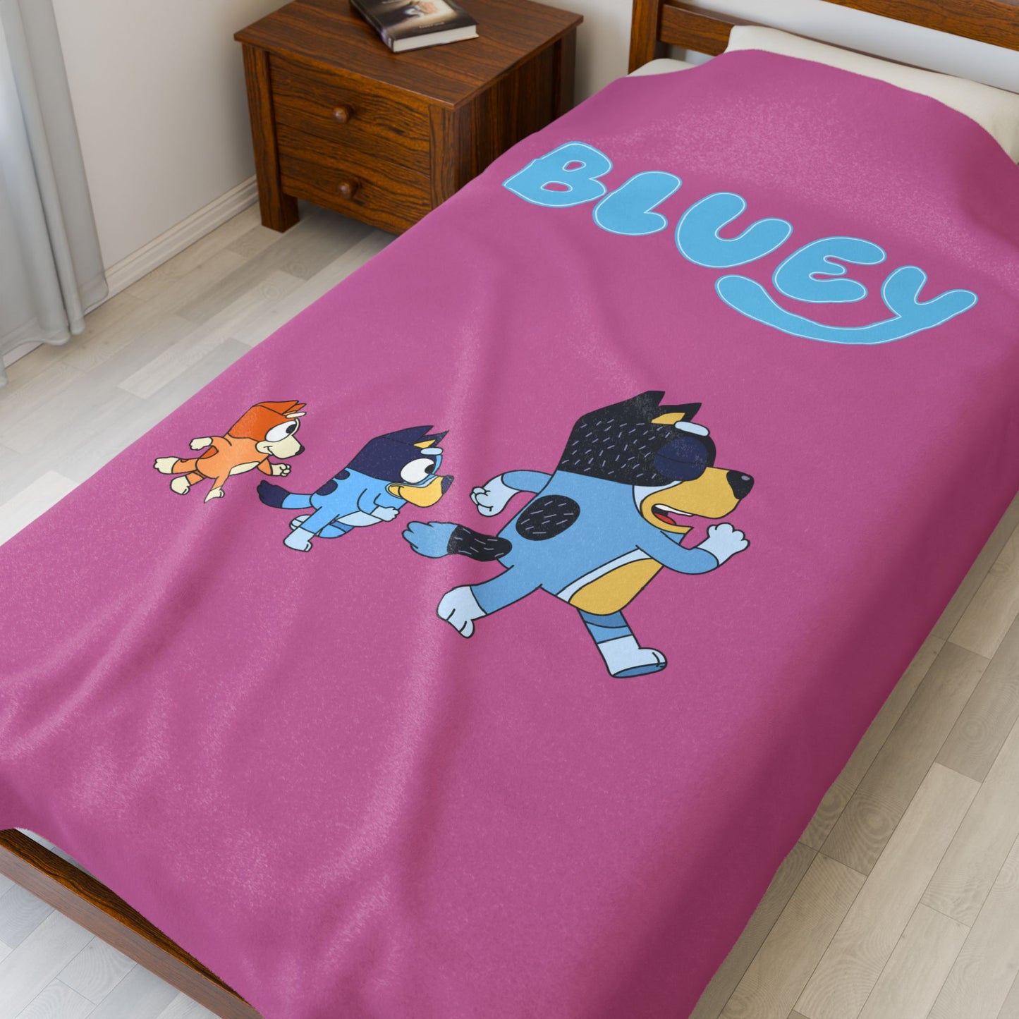 Princess Grace Cozy Bluey Plush Blanket for Kids Soft Velveteen Comfort