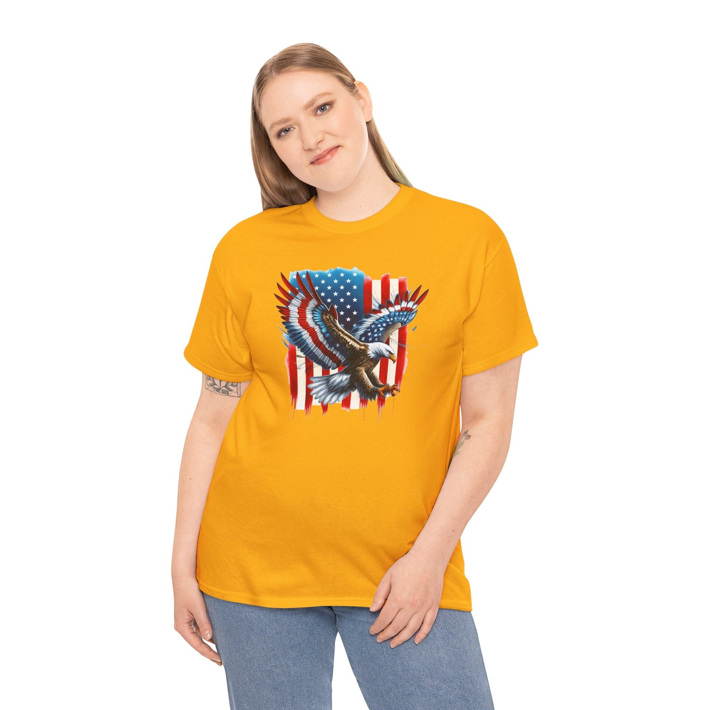 Princess Grace Patriotic Eagle Unisex Heavy Cotton Tee