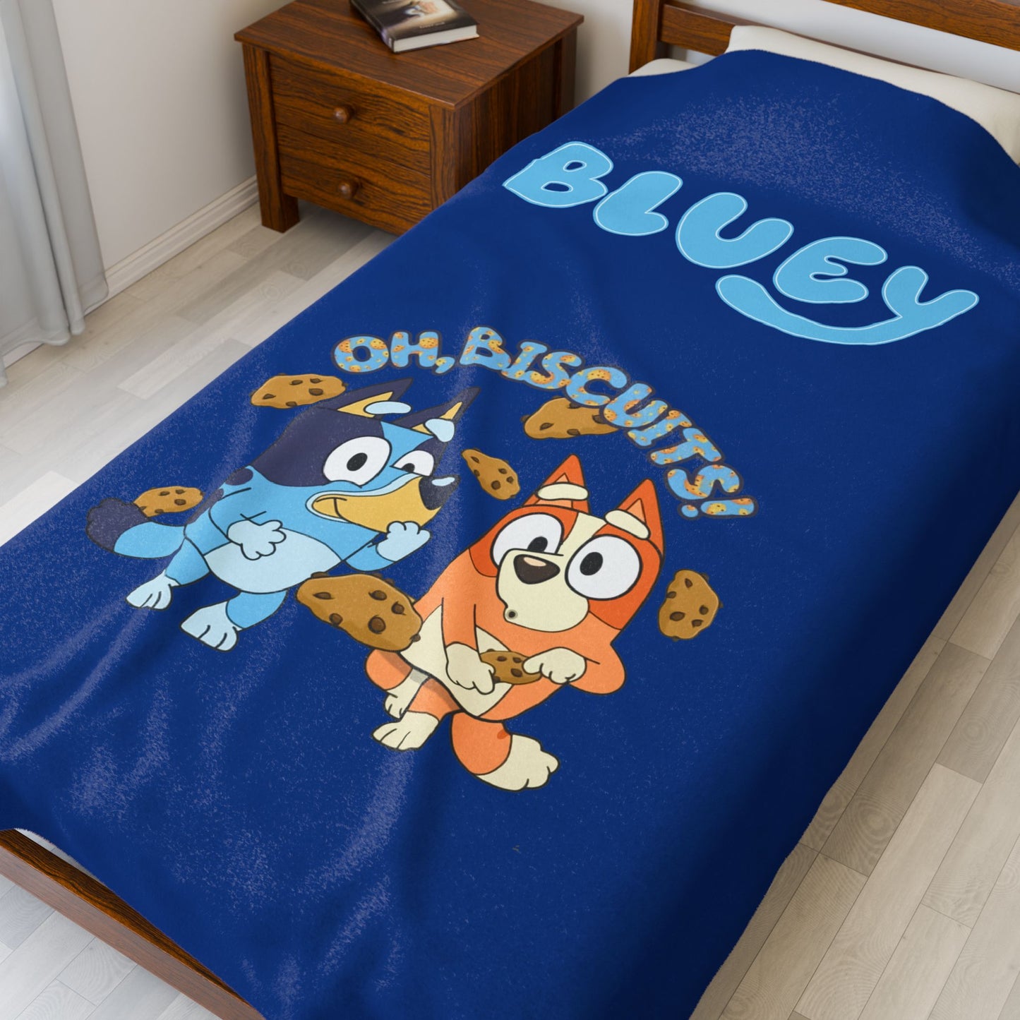 Princess Grace Bluey Plush Blanket Cozy & Fun for Kids Perfect for Movie Nights