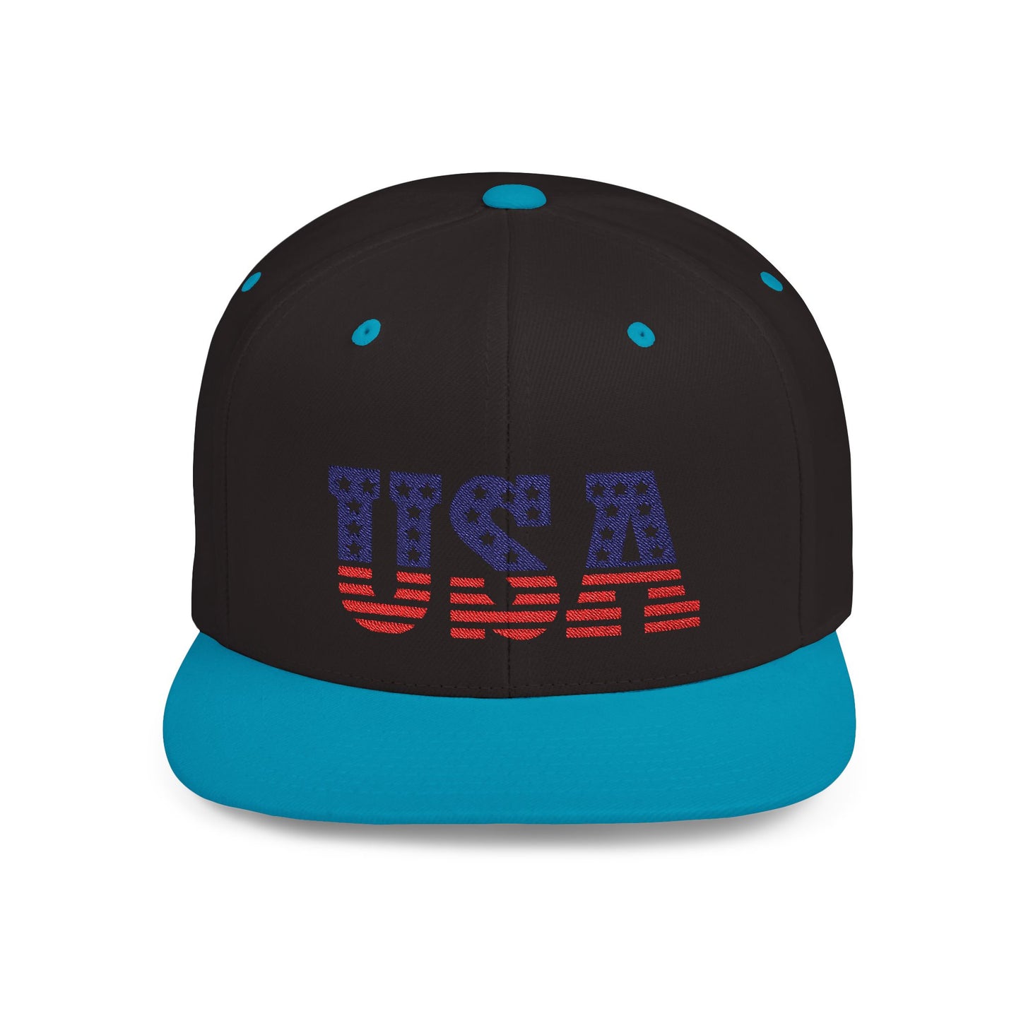 Princess Grace USA Flag Flat Bill Snapback Cap Patriotic Adjustable Hat for Summer Celebrations