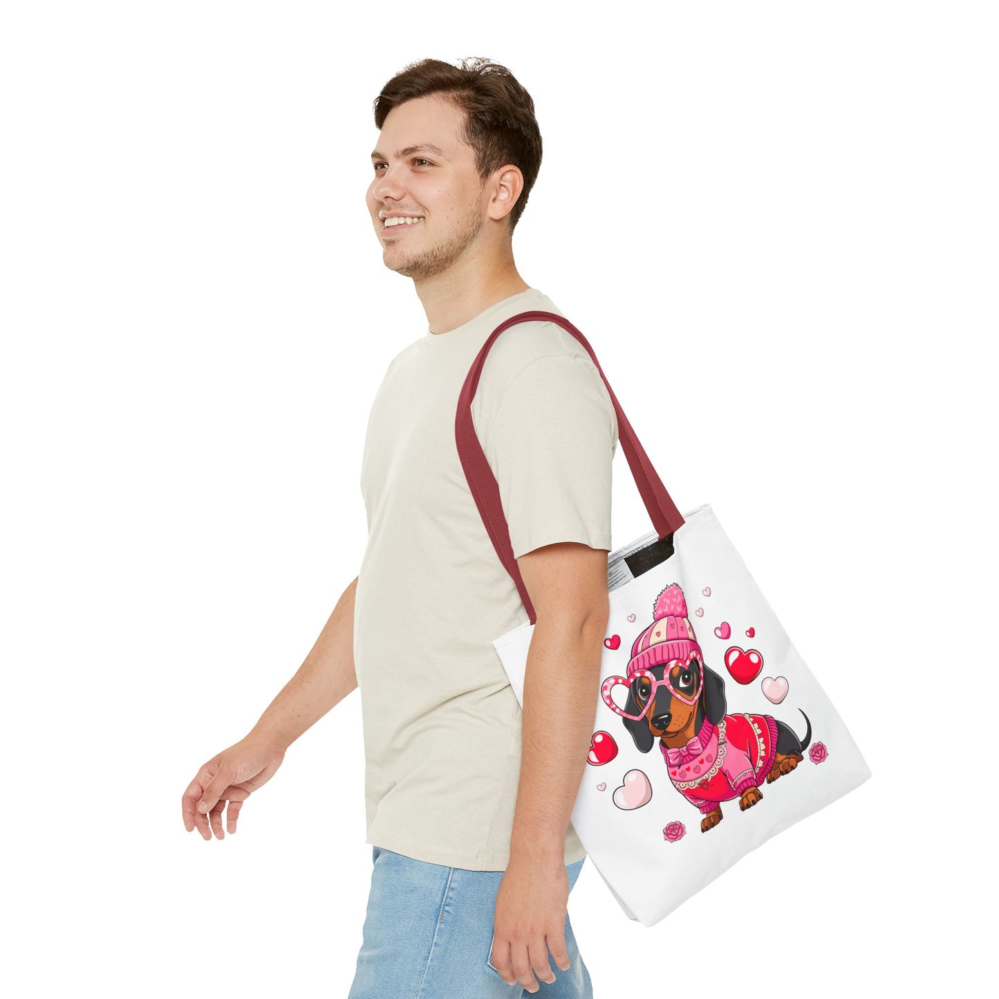 Princess Grace Cute Dog Love Tote Bag Perfect Gift for Dog Lovers on Valentine's Day