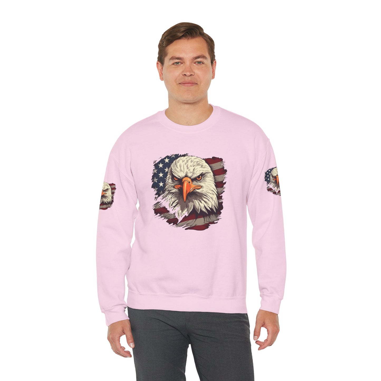 Princess Grace Patriotic Eagle Crewneck Sweatshirt Unisex Heavy Blend