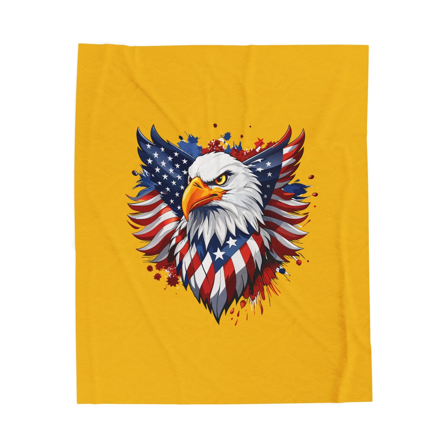 Princess Grace Patriotic Eagle Velveteen Plush Blanket Cozy and Bold Decor for Independence Day and All Year Round