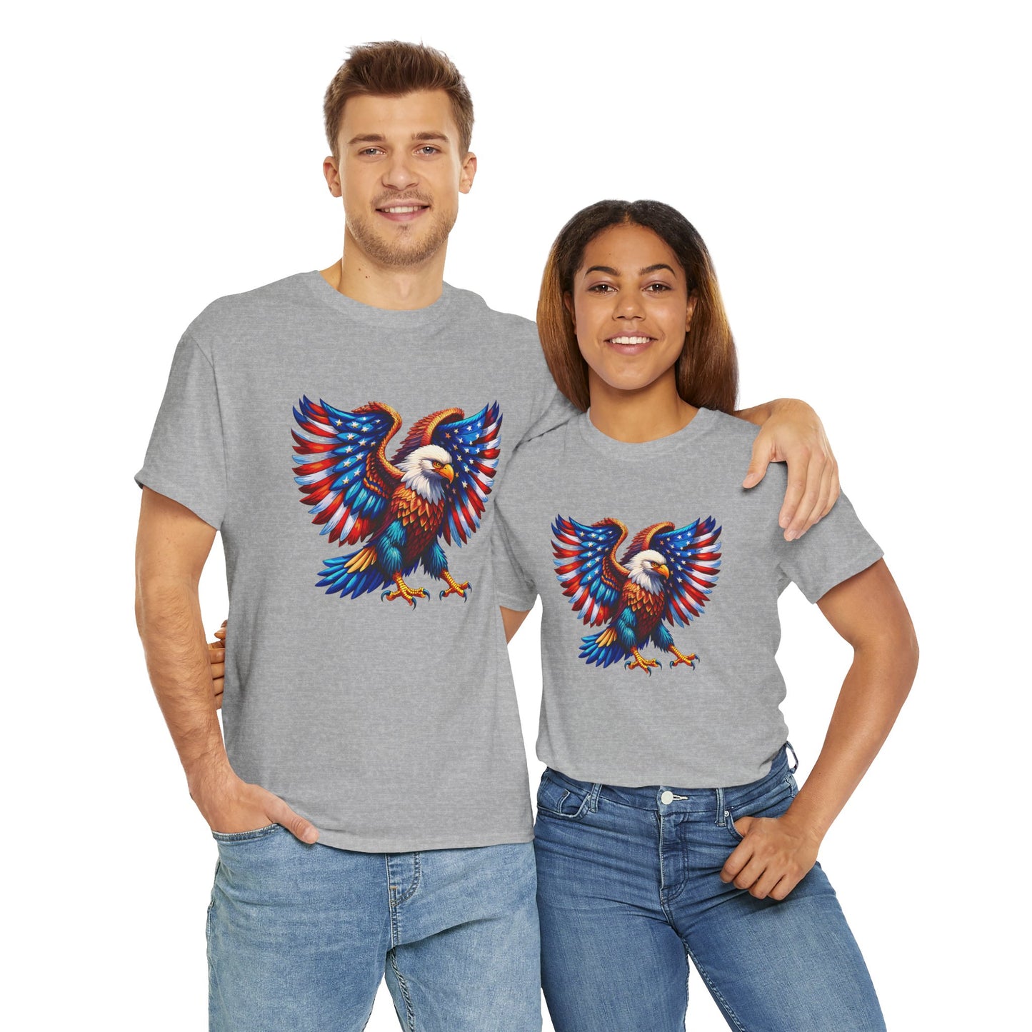 Princess Grace Patriotic Eagle Graphic Tee Unisex Heavy Cotton T-Shirt