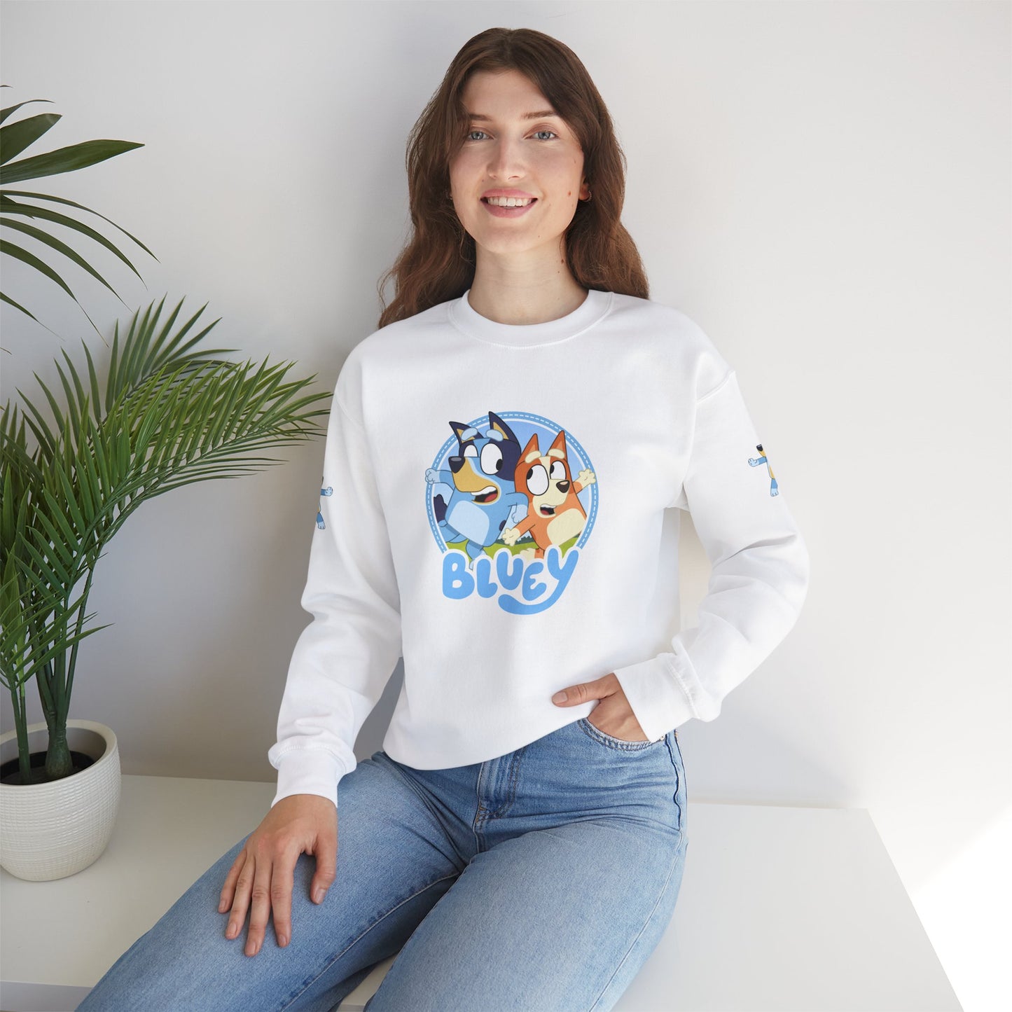 Princess Grace Bluey Friends Unisex Crewneck Sweatshirt Cozy Cartoon Apparel for Kids & Adults