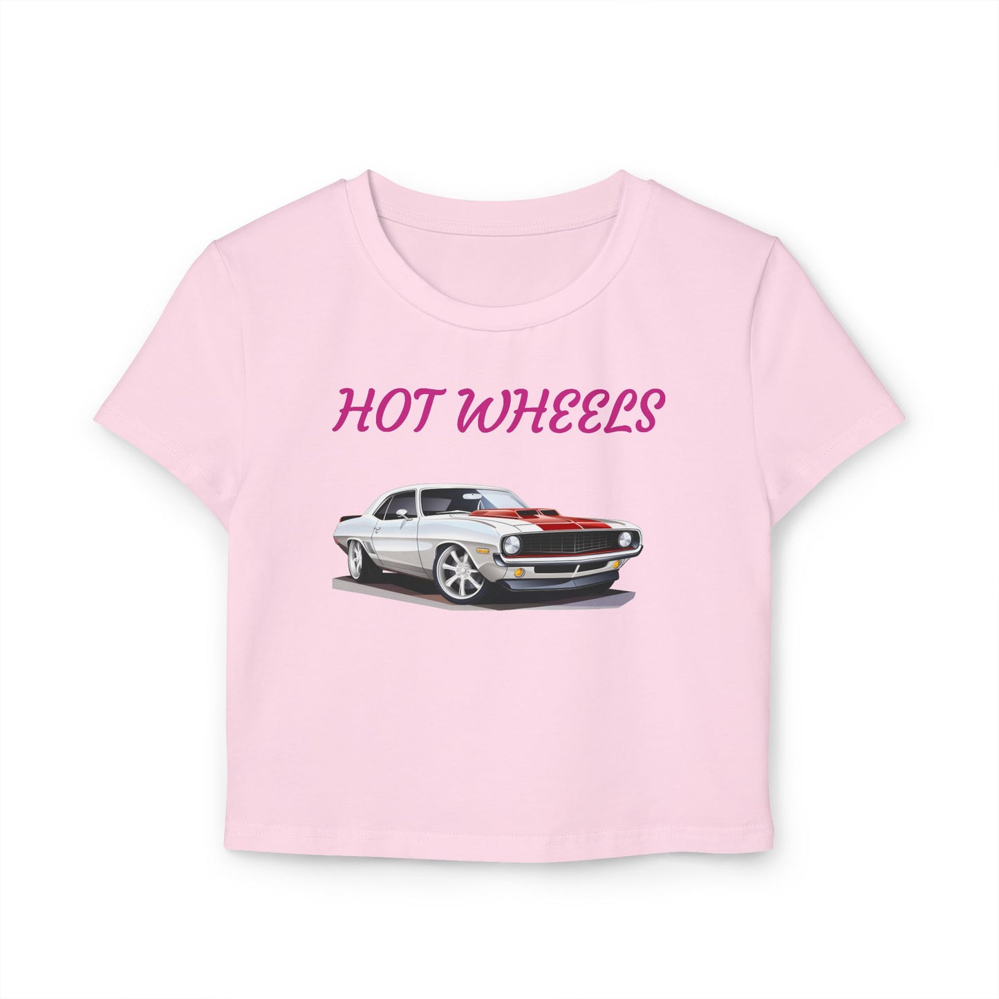 Princess Grace Hot Wheels Women's Baby Tee Vintage Car Graphic Tee for Car Enthusiasts