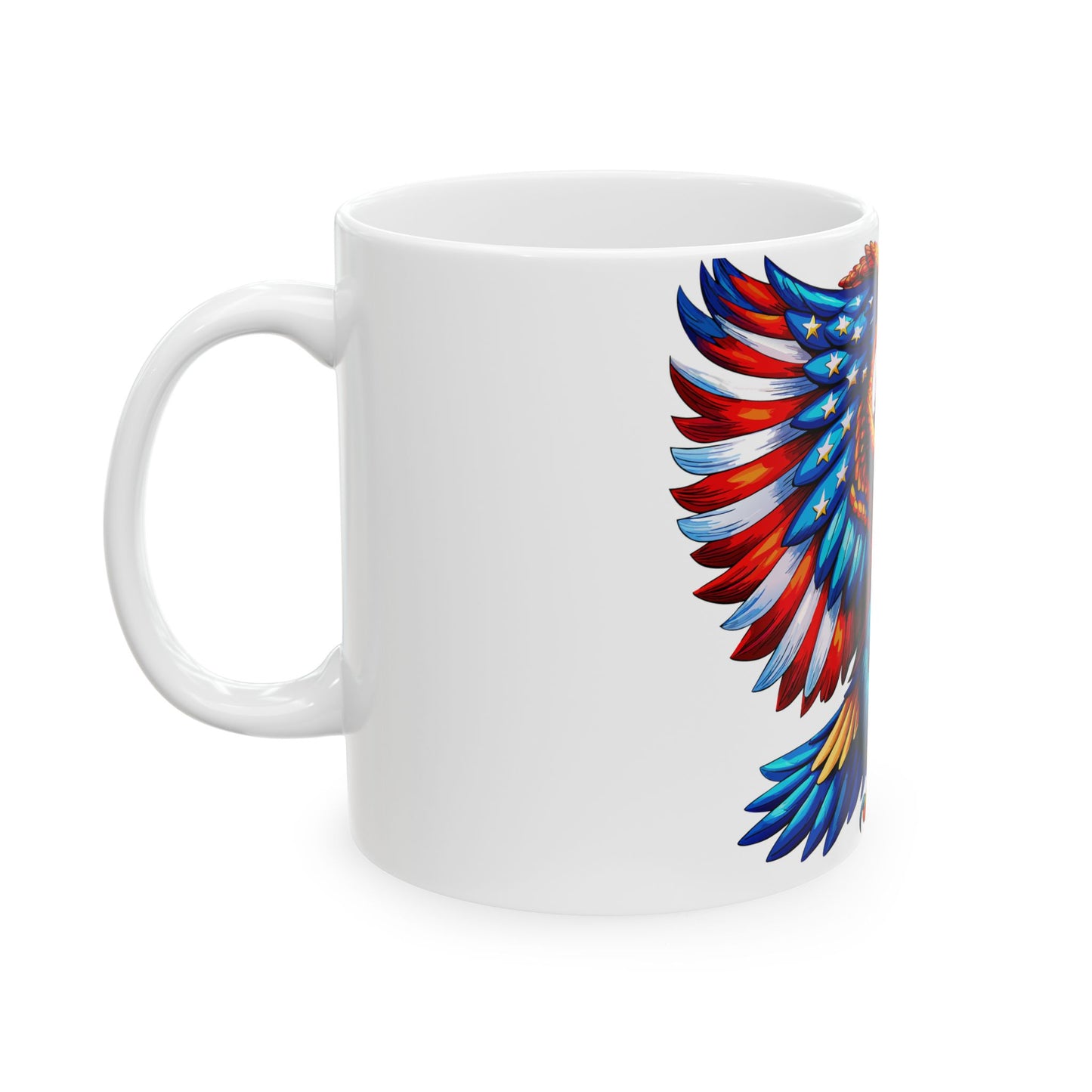 Princess Grace Patriotic Eagle Ceramic Mug 11oz & 15oz - Perfect for Independence Day & Everyday Use