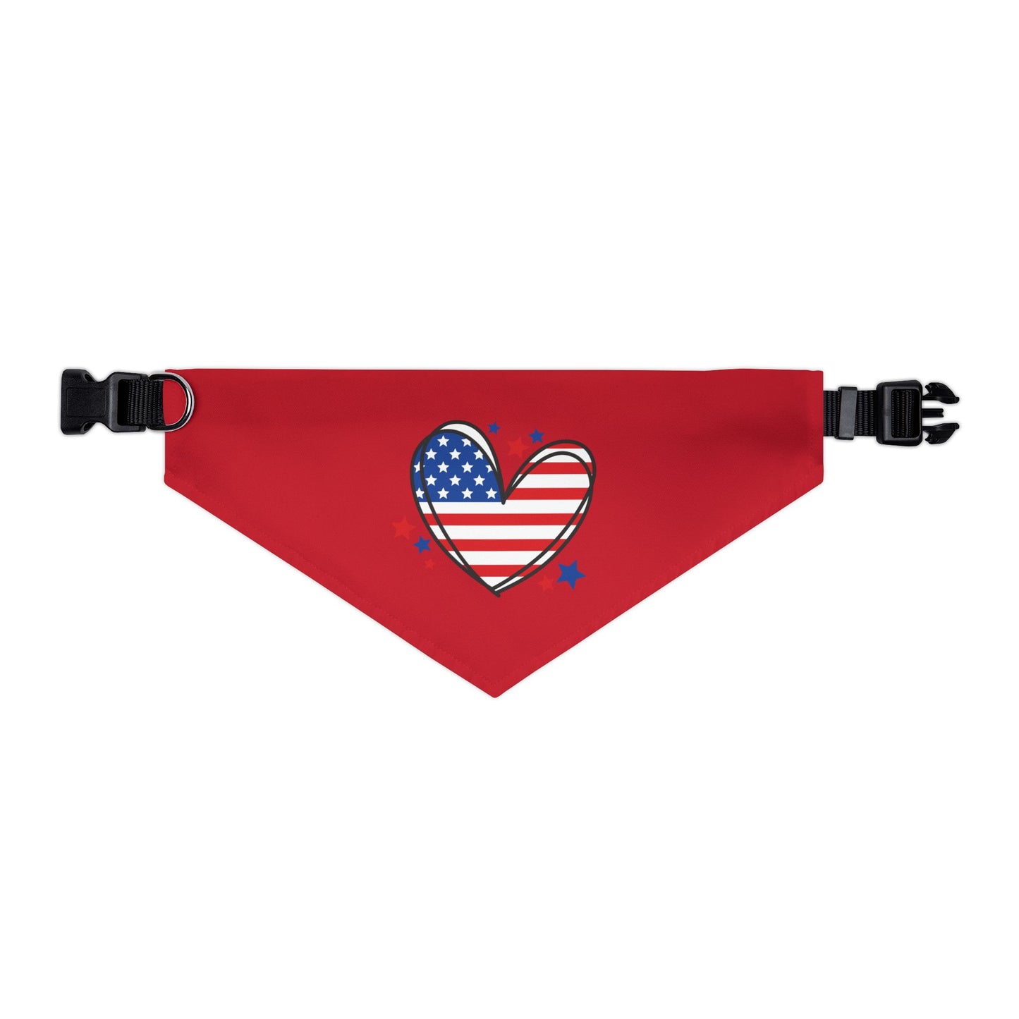 Princess Grace Patriotic Pet Bandana Collar USA Heart Design for Dogs