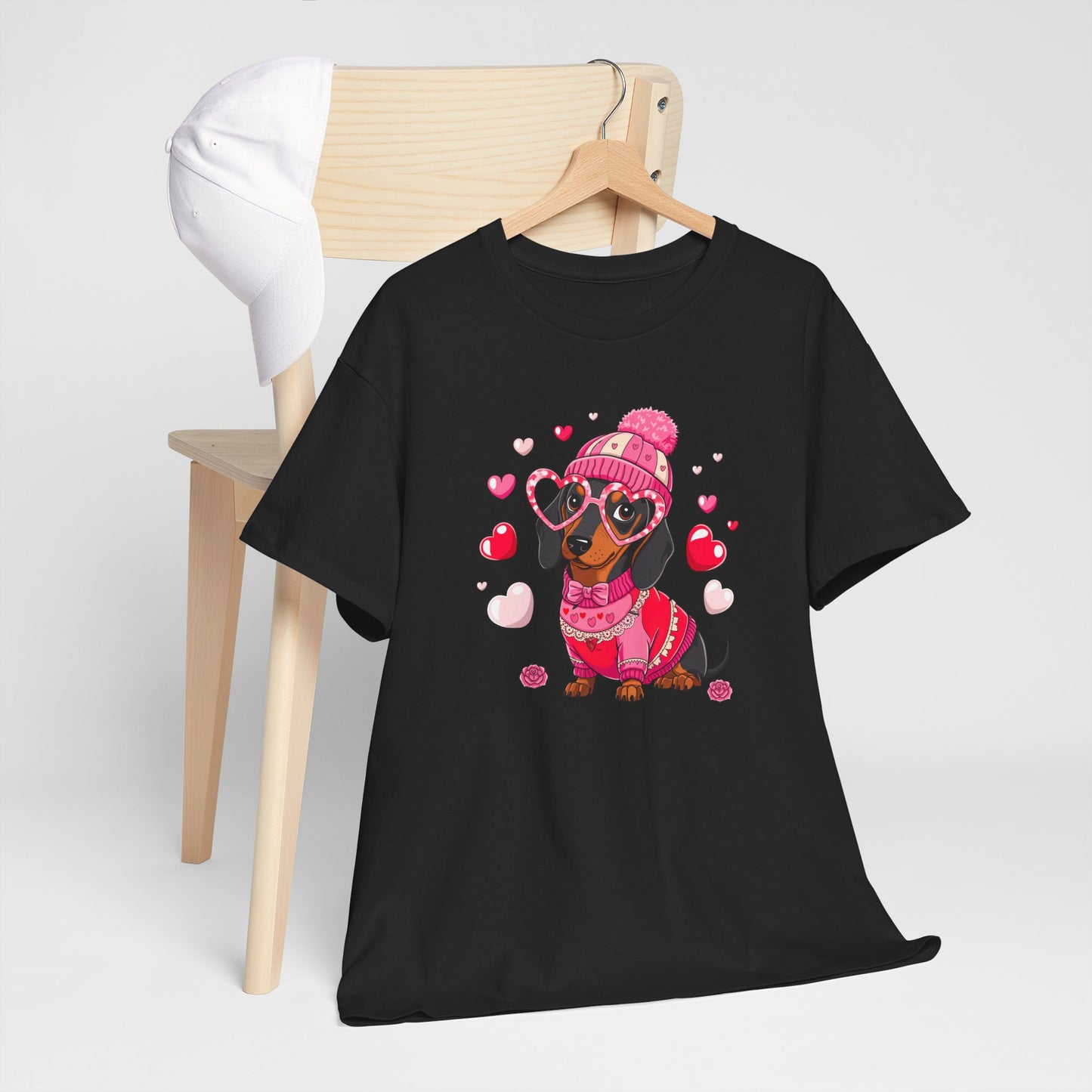 Princess Grace Cute Dachshund Love Graphic Tee Unisex Heavy Cotton Tee