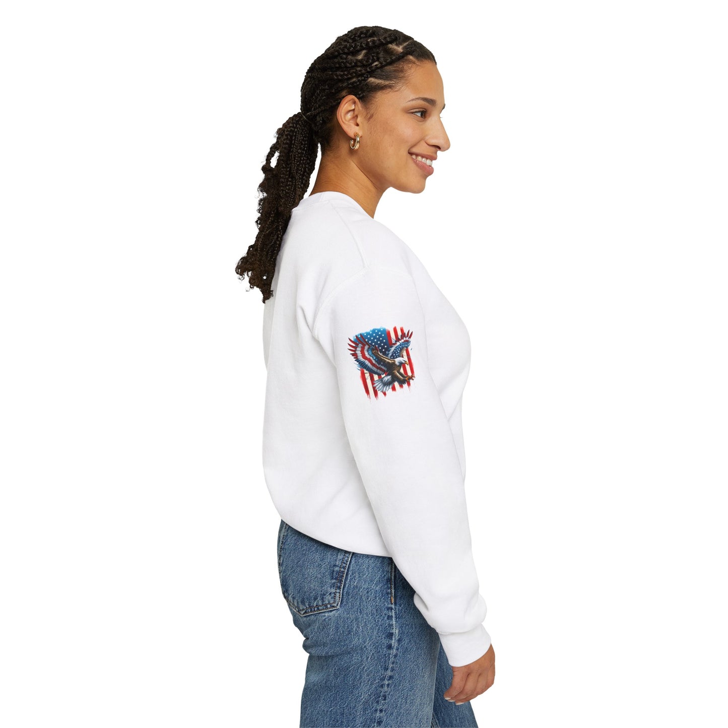 Princess Grace Patriotic Eagle Crewneck Sweatshirt Unisex Heavy Blend