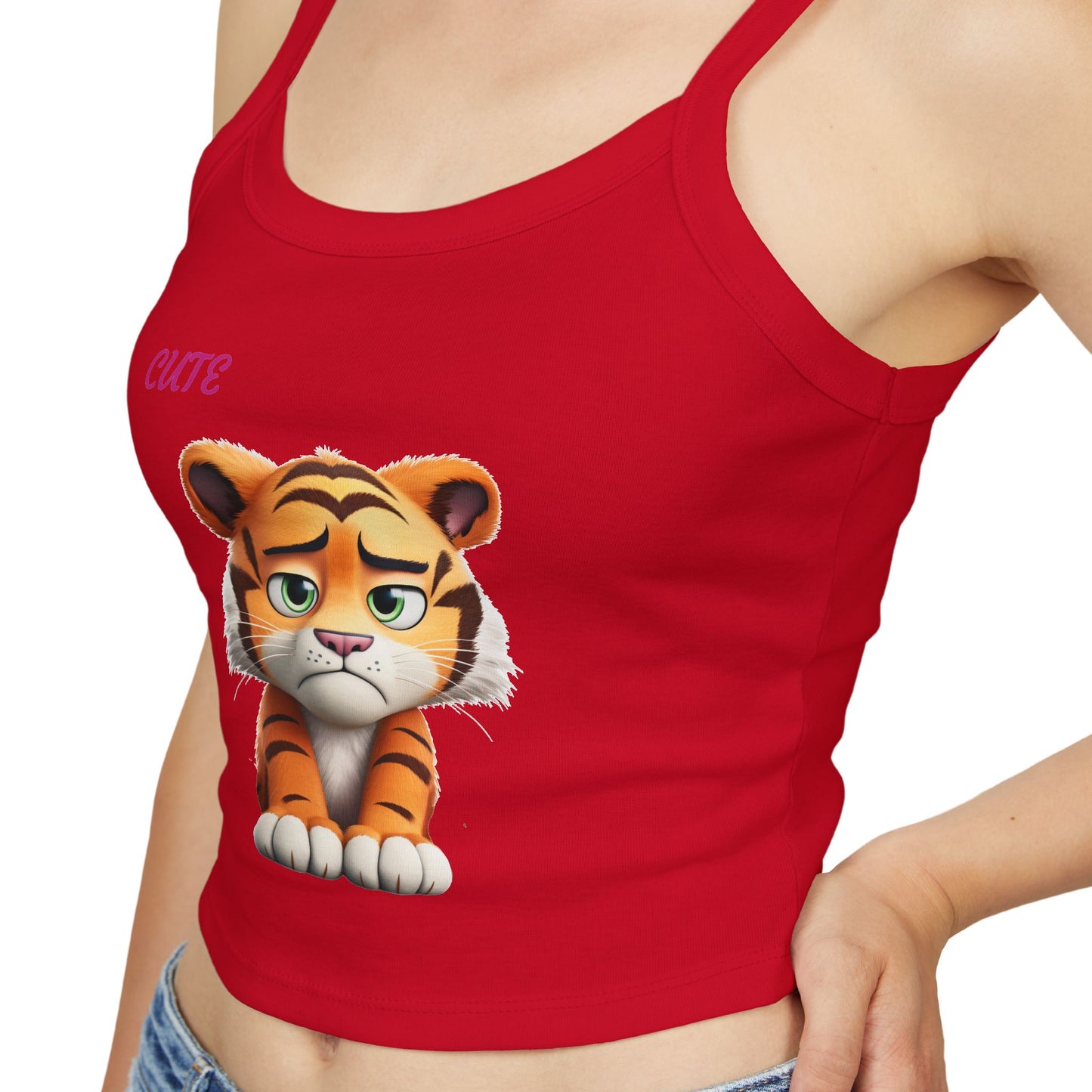 Princess Grace Cute Tiger Graphic Women's Spaghetti Strap Tank Top