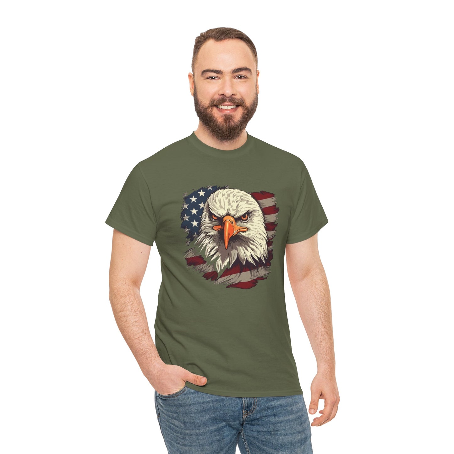 Princess Grace Patriotic Eagle Graphic Tee Unisex Heavy Cotton T-Shirt