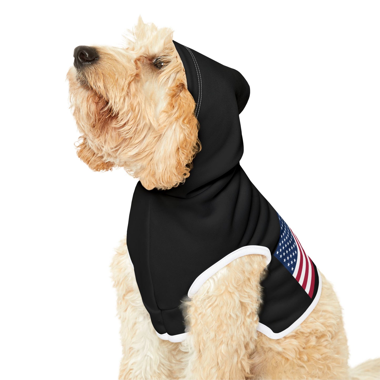 Princess Grace Patriotic Pet Hoodie American Flag Design for Stylish Pups